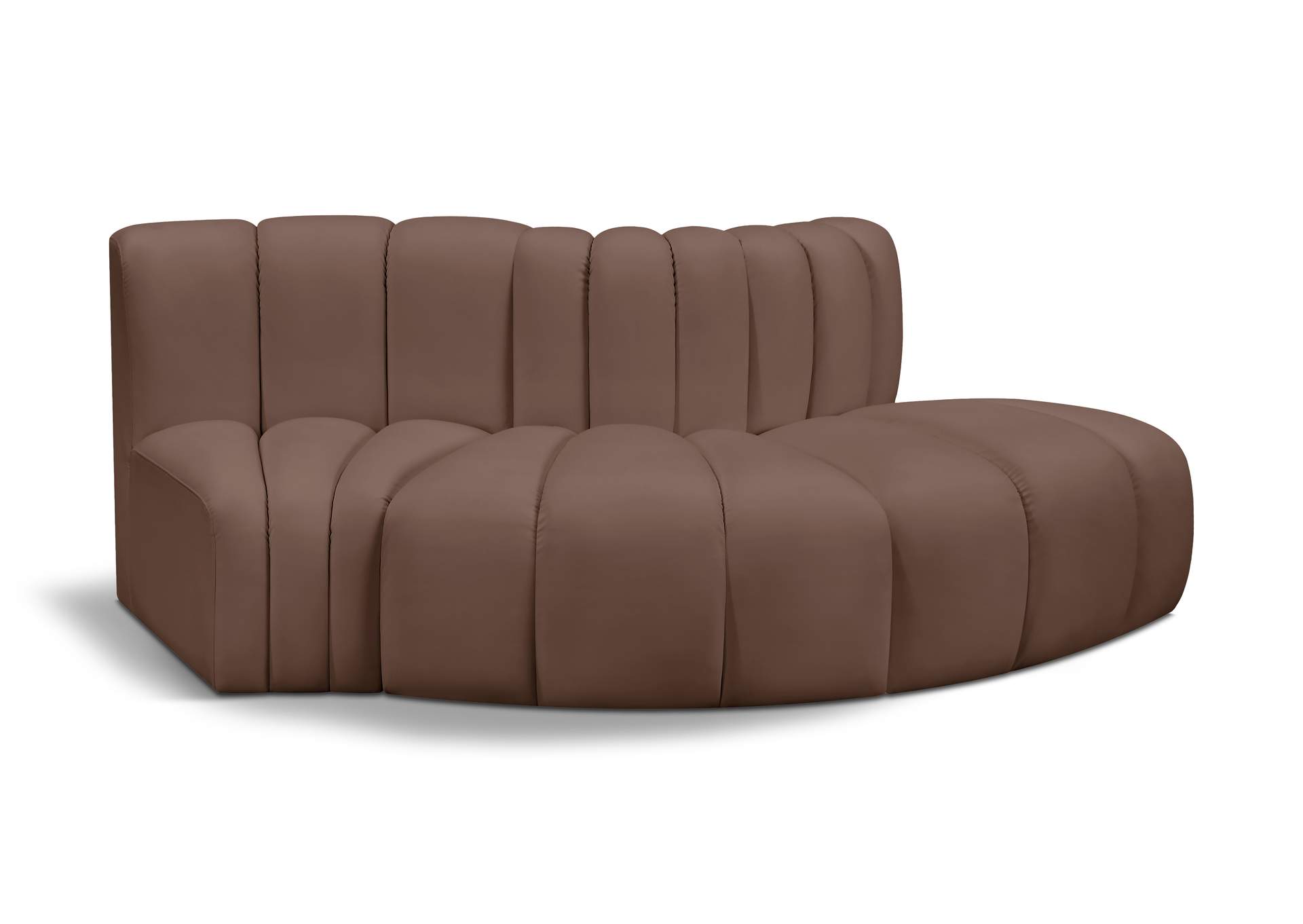 Arc Brown Vegan Leather Modular Sofa image 1