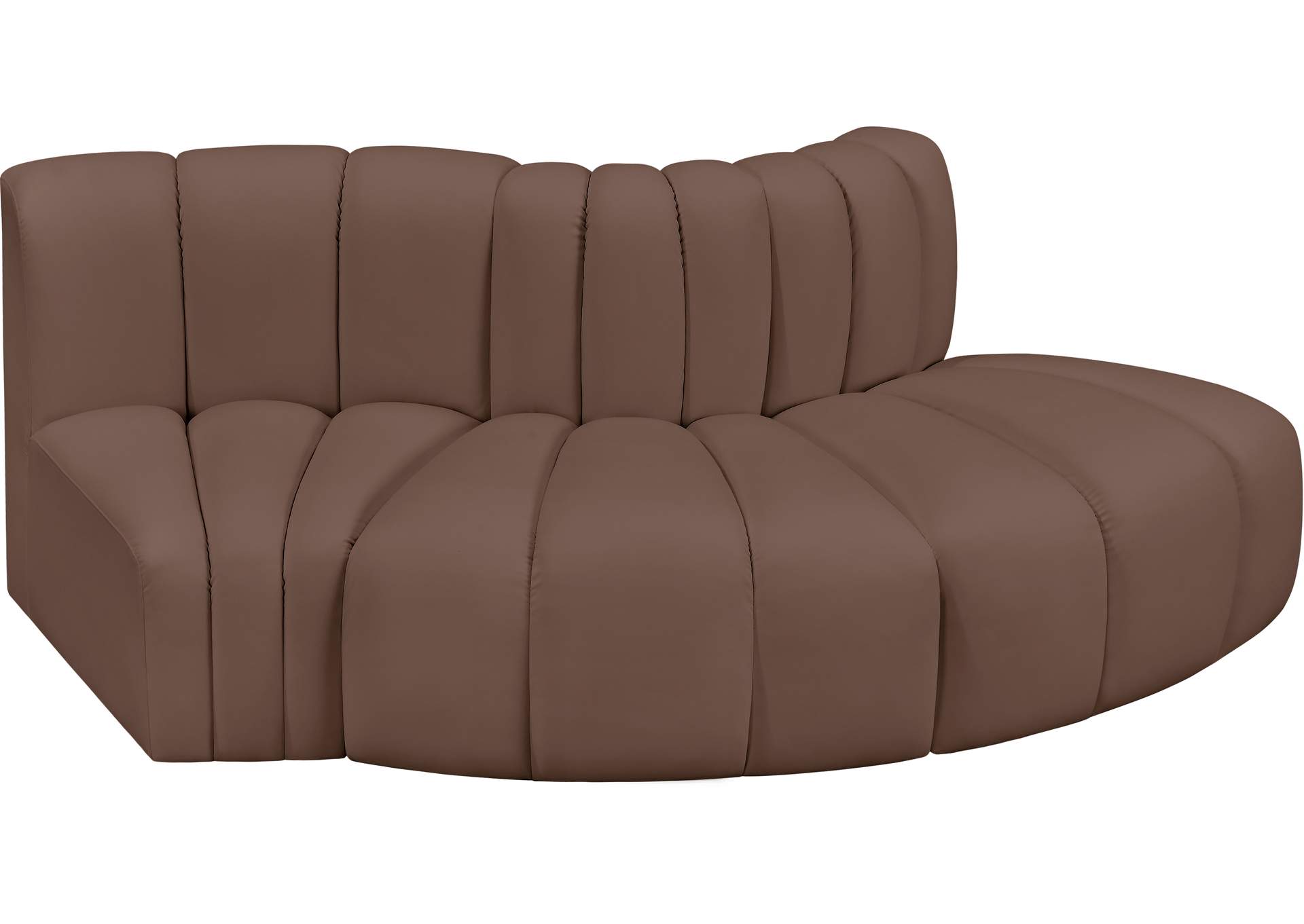 Arc Brown Vegan Leather Modular Sofa image 4