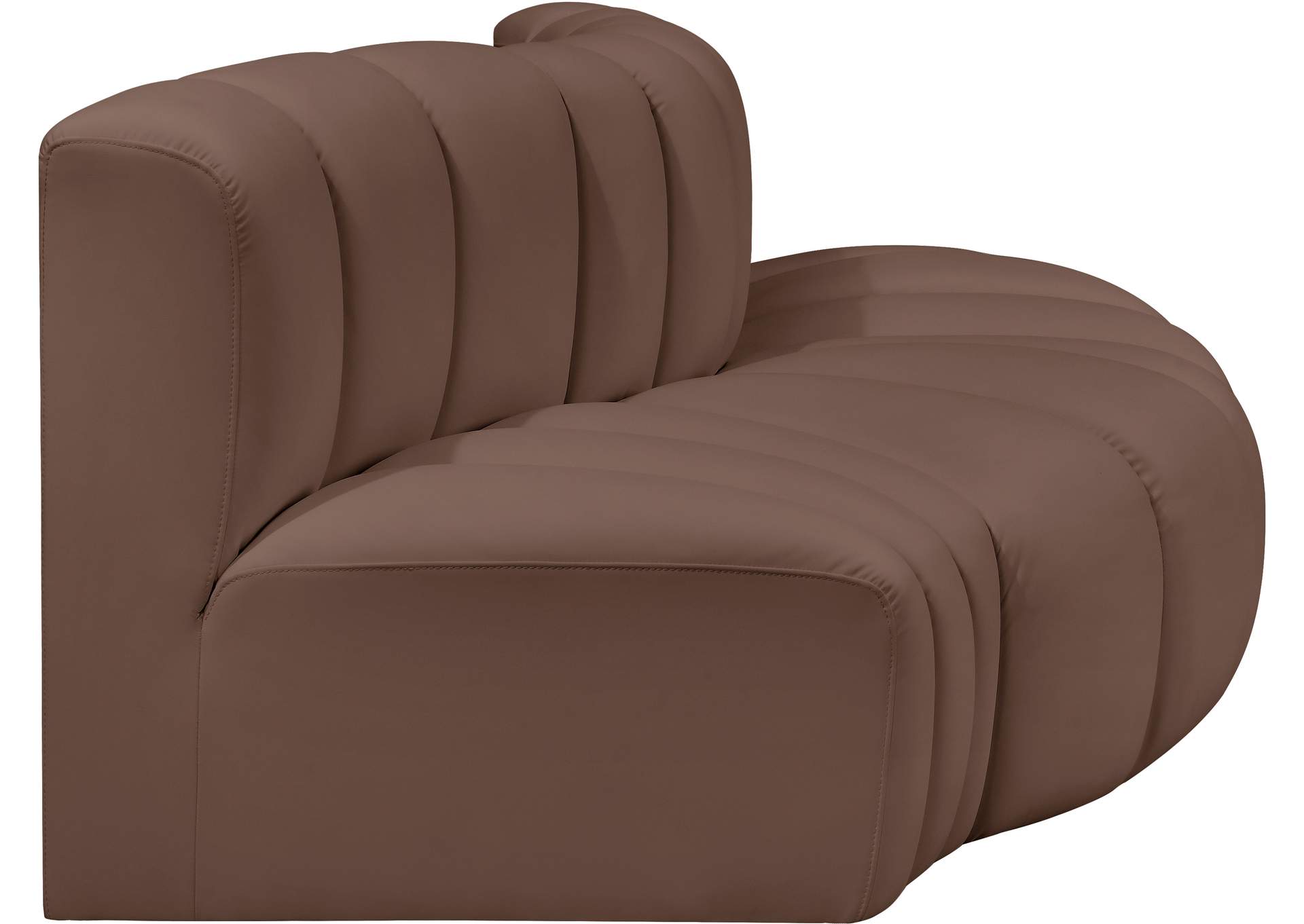 Arc Brown Vegan Leather Modular Sofa image 5