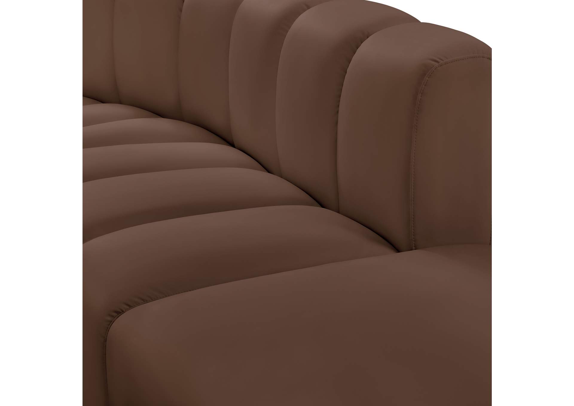 Arc Brown Vegan Leather Modular Sofa image 8
