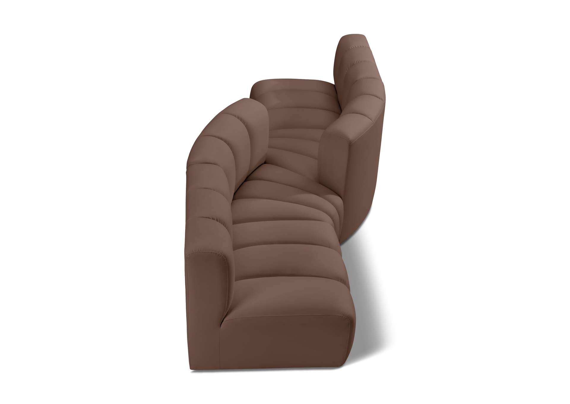 Arc Brown Vegan Leather Modular Sofa image 1