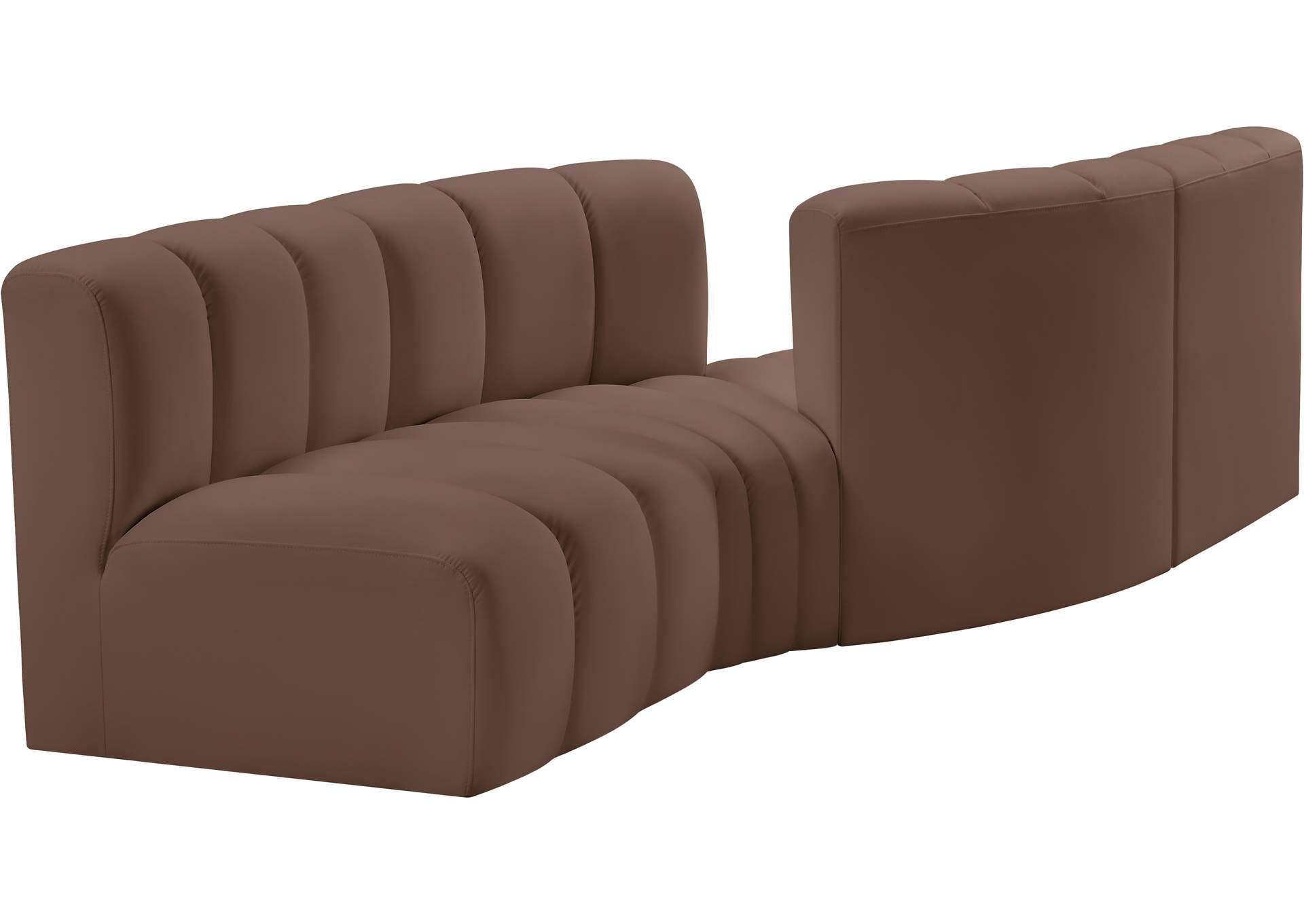 Arc Brown Vegan Leather Modular Sofa image 4