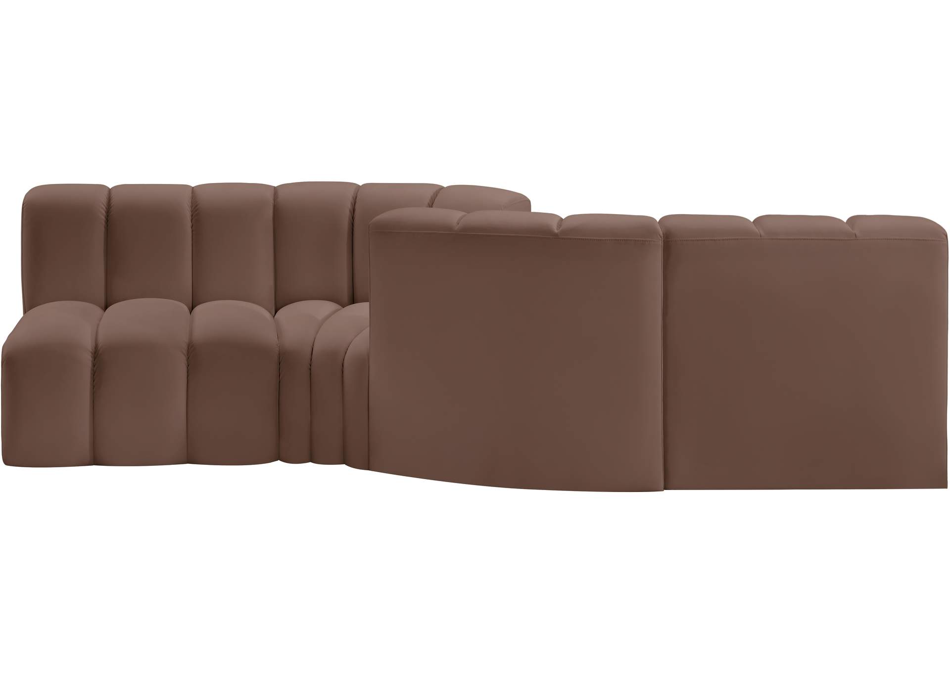 Arc Brown Vegan Leather Modular Sofa image 6