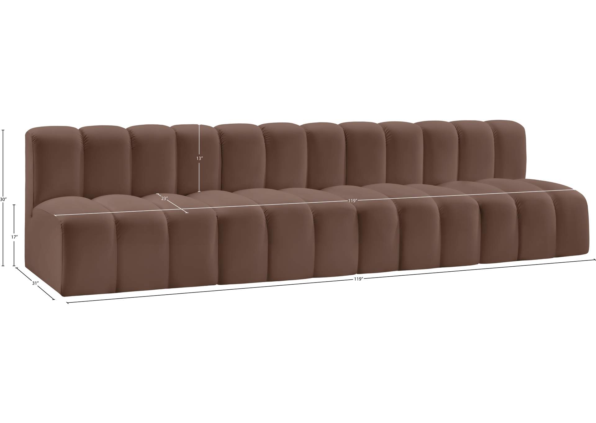 Arc Brown Vegan Leather Modular Sofa image 12