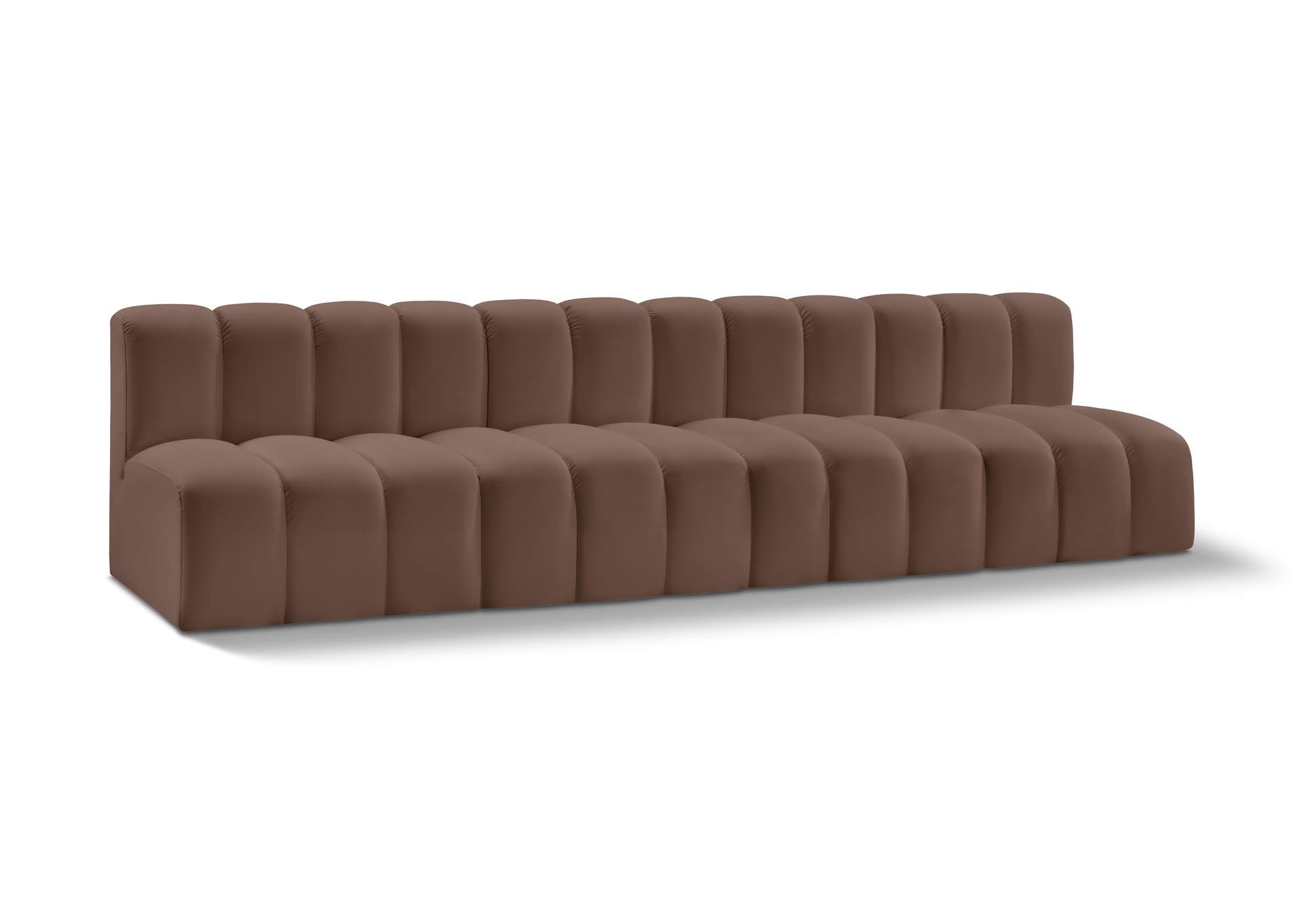 Arc Brown Vegan Leather Modular Sofa image 1