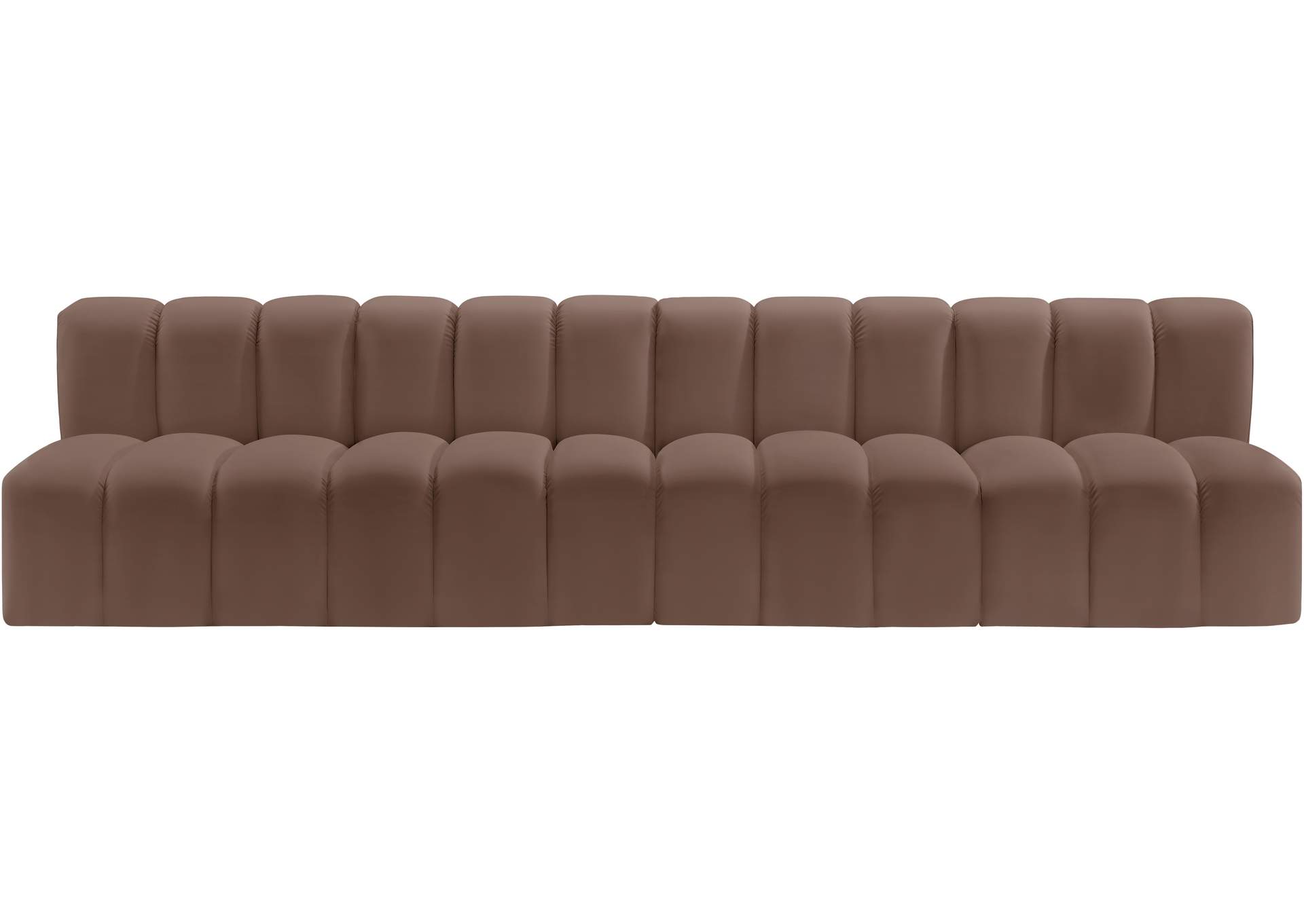Arc Brown Vegan Leather Modular Sofa image 4