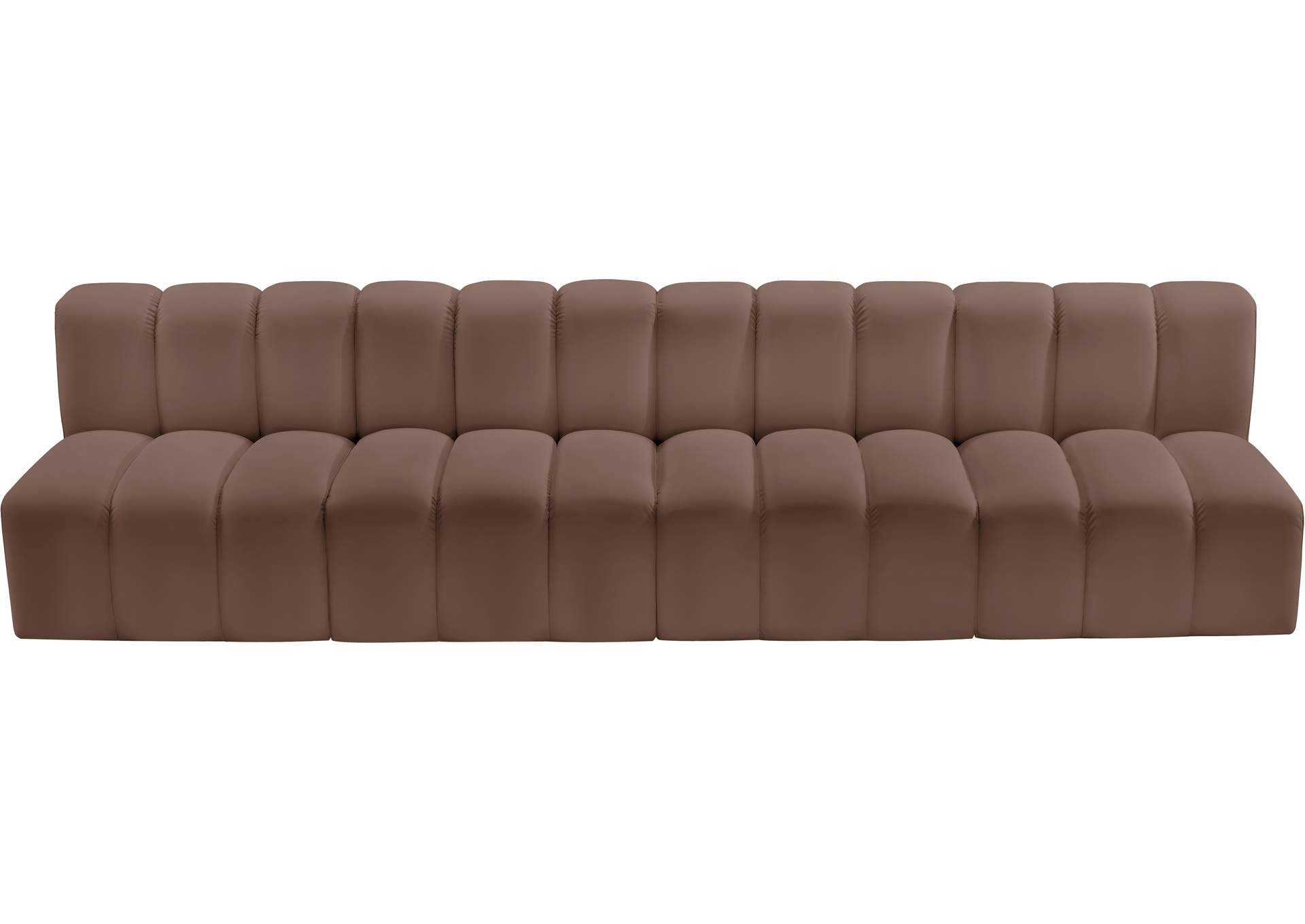Arc Brown Vegan Leather Modular Sofa image 5