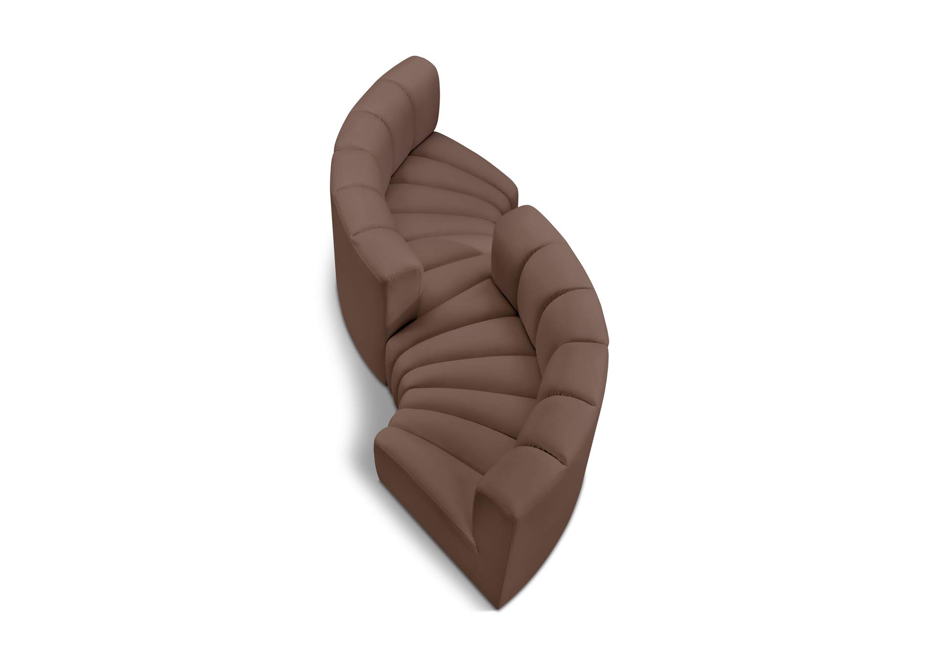 Arc Brown Vegan Leather Modular Sofa image 1
