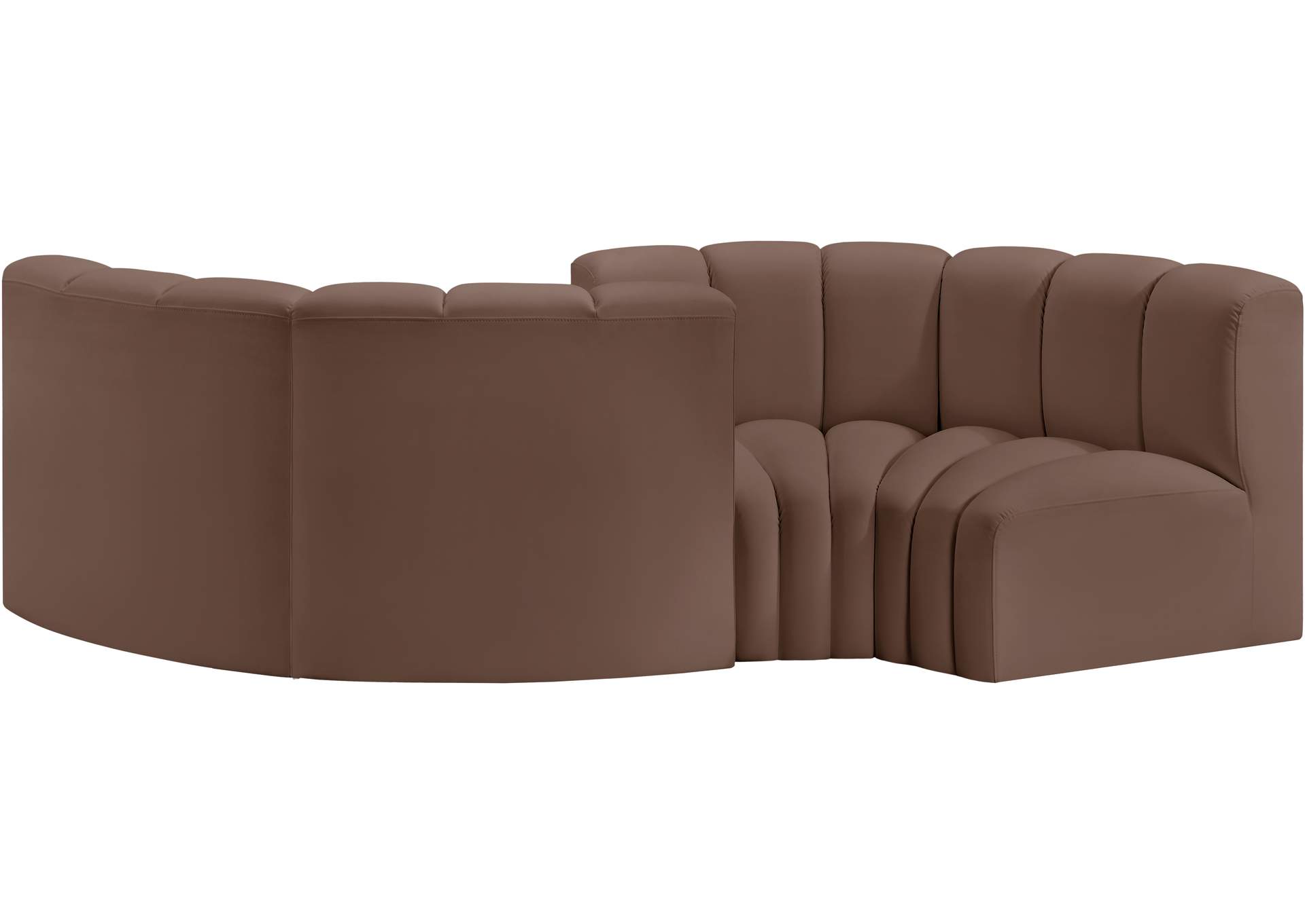 Arc Brown Vegan Leather Modular Sofa image 4