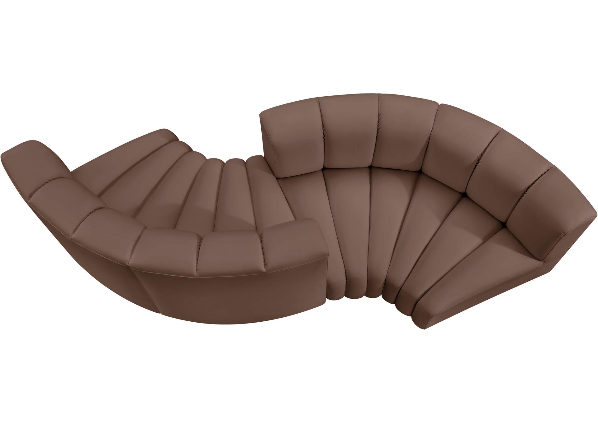 Arc Brown Vegan Leather Modular Sofa image 5