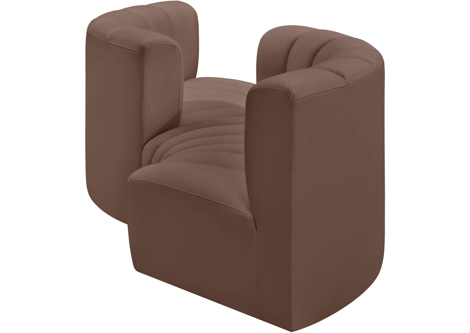 Arc Brown Vegan Leather Modular Sofa image 6