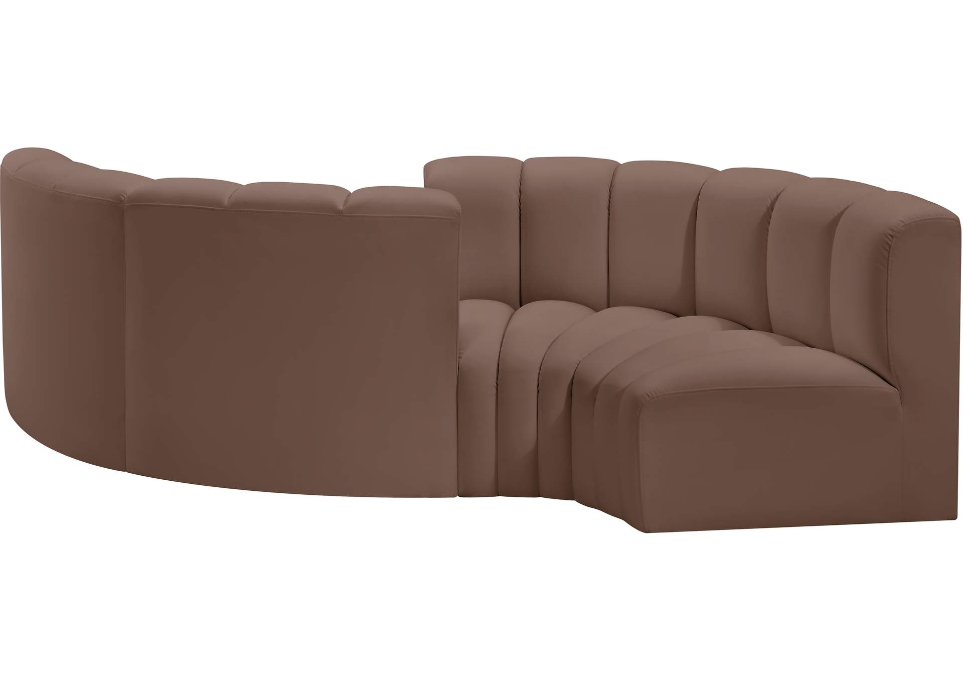 Arc Brown Vegan Leather Modular Sofa image 7