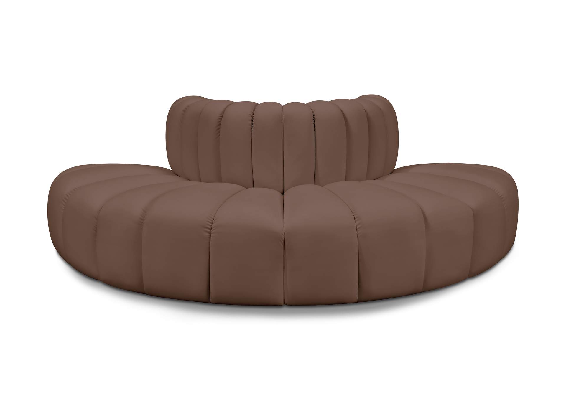Arc Brown Vegan Leather Modular Sofa