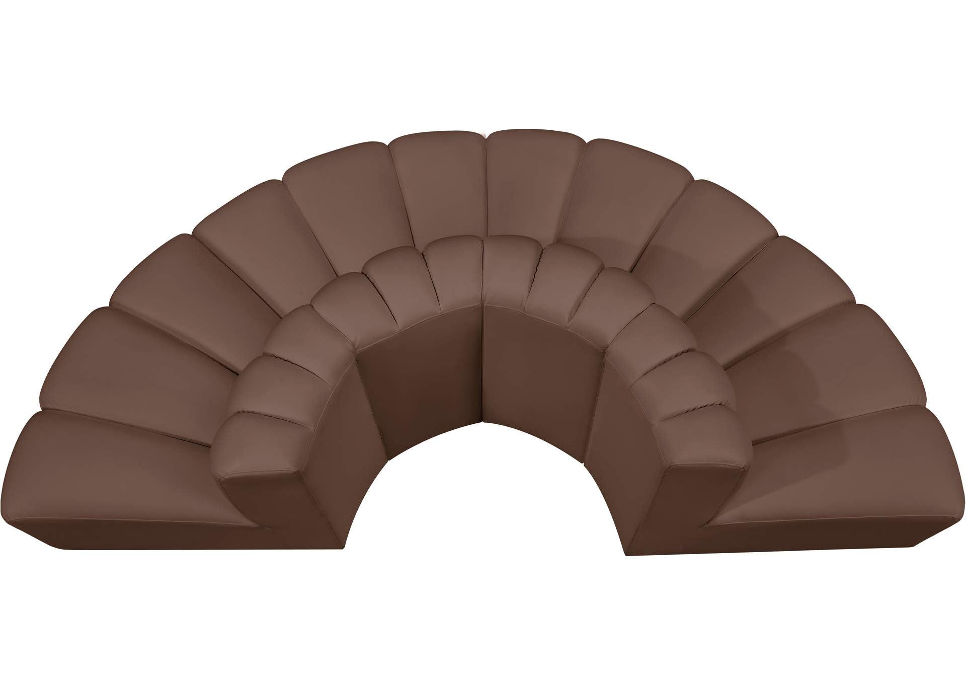 Arc Brown Vegan Leather Modular Sofa image 5