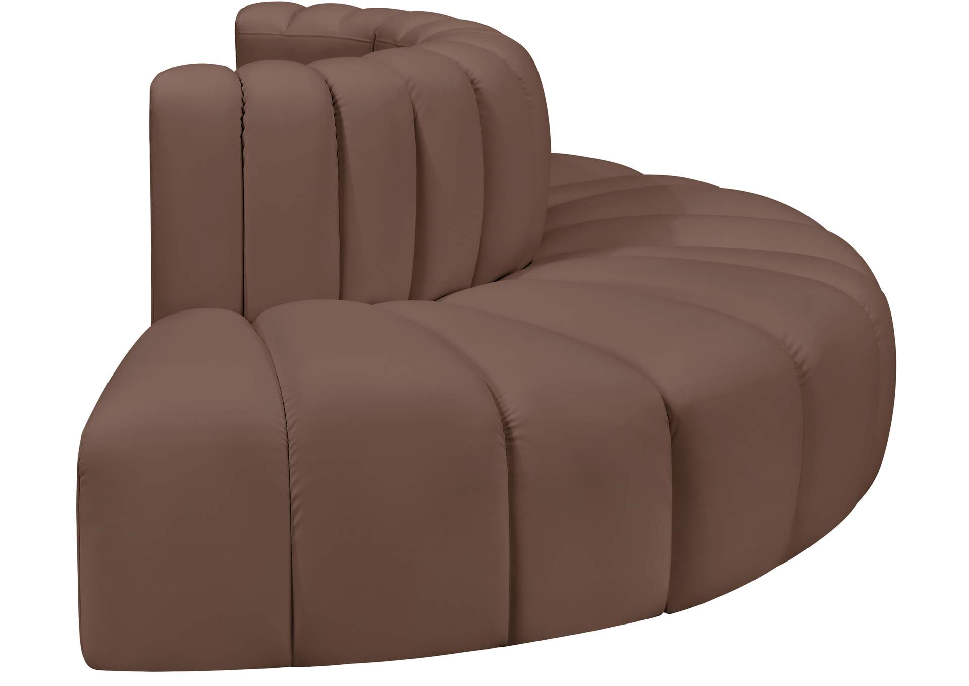 Arc Brown Vegan Leather Modular Sofa image 6