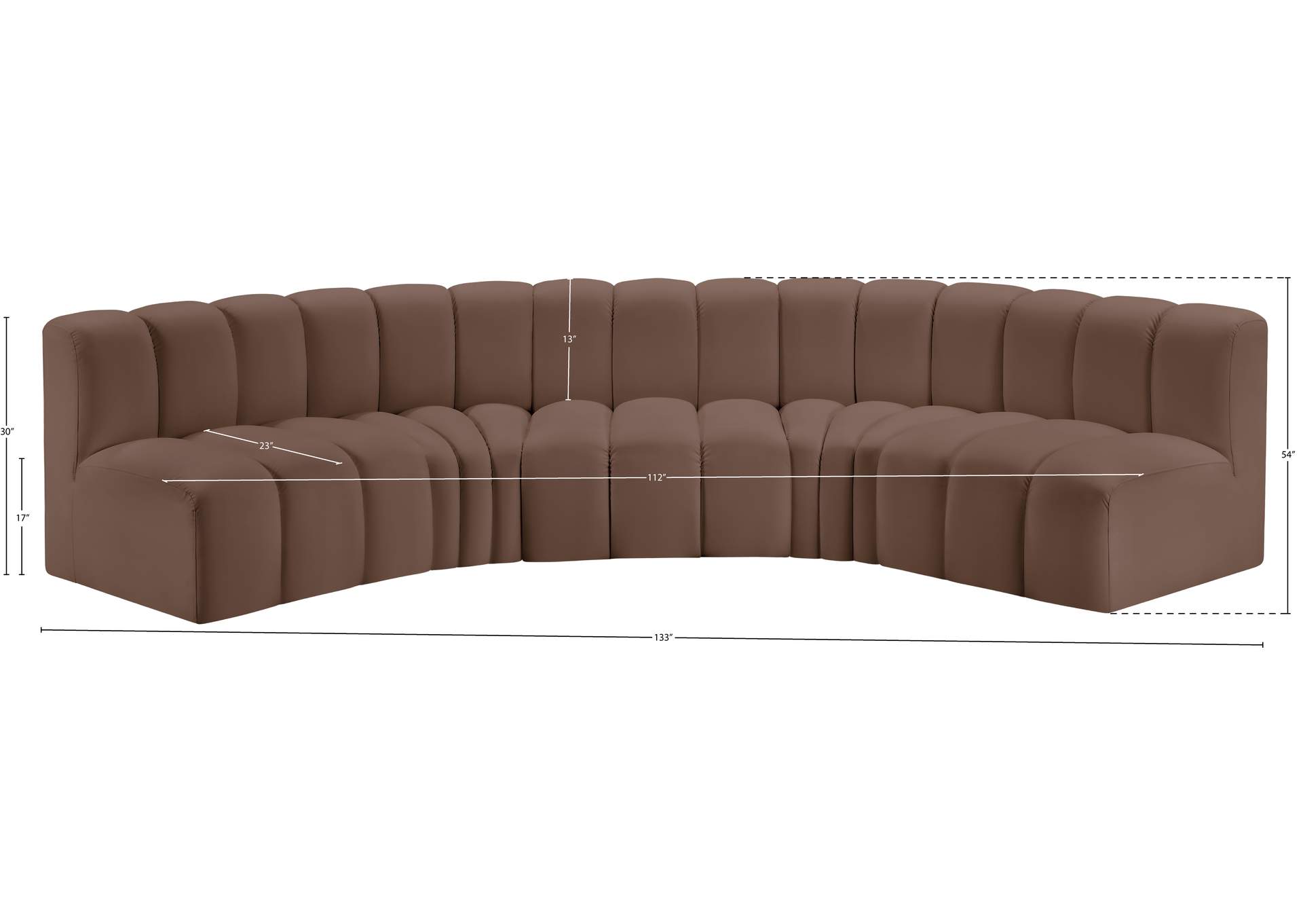 Arc Brown Vegan Leather Modular Sofa