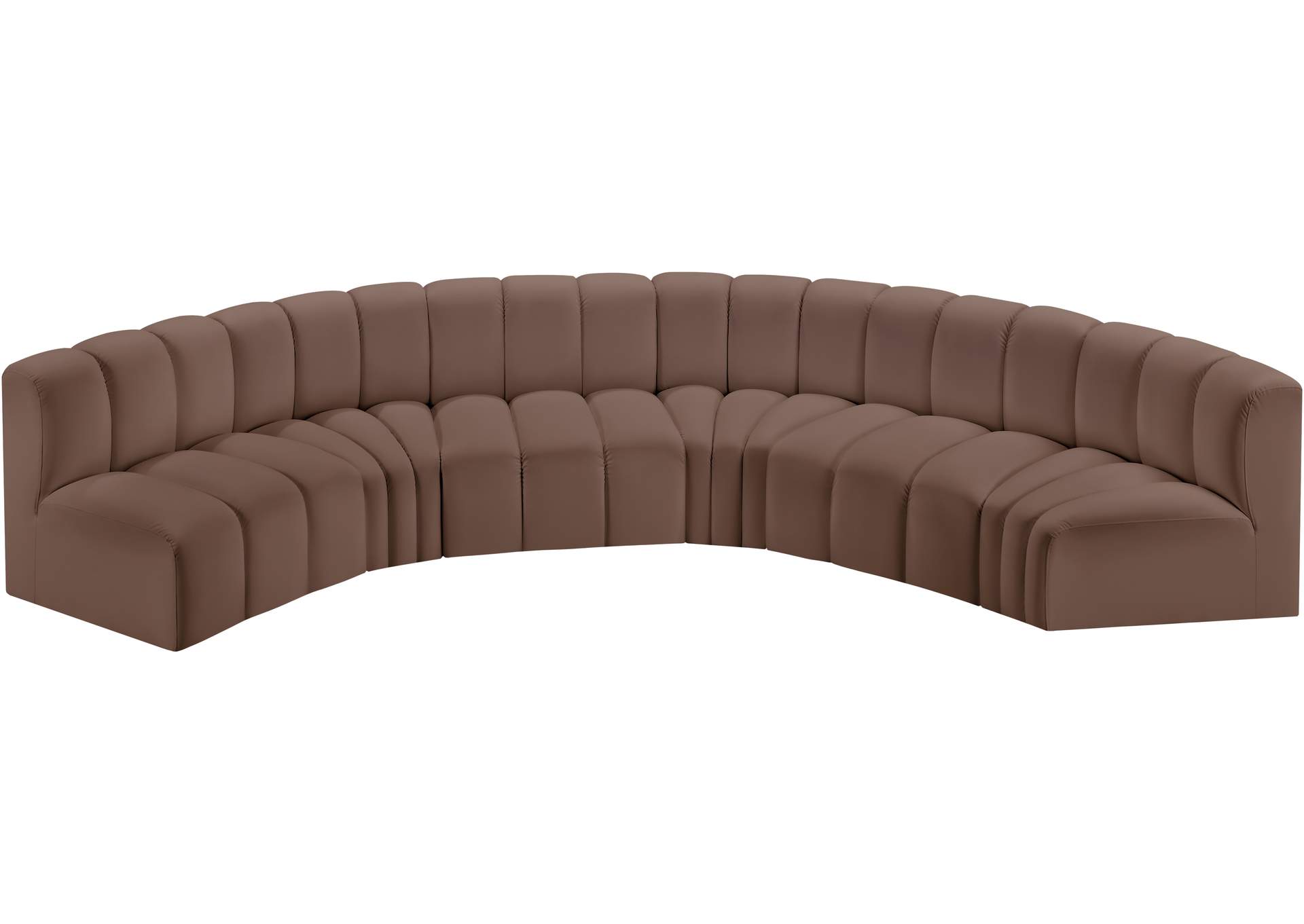 Arc Brown Vegan Leather Modular Sofa