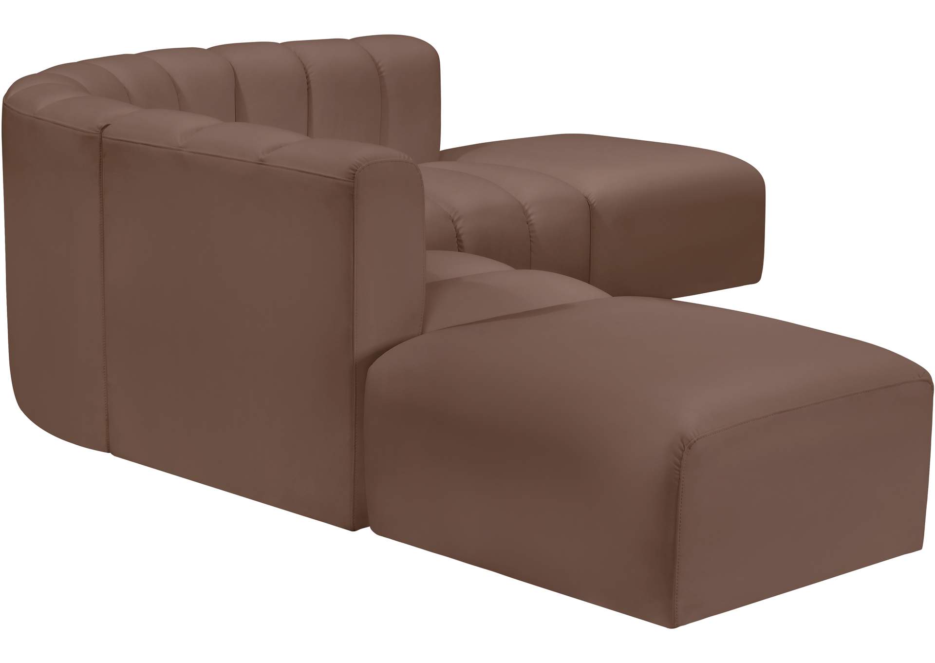 Arc Brown Vegan Leather Modular Sofa image 6