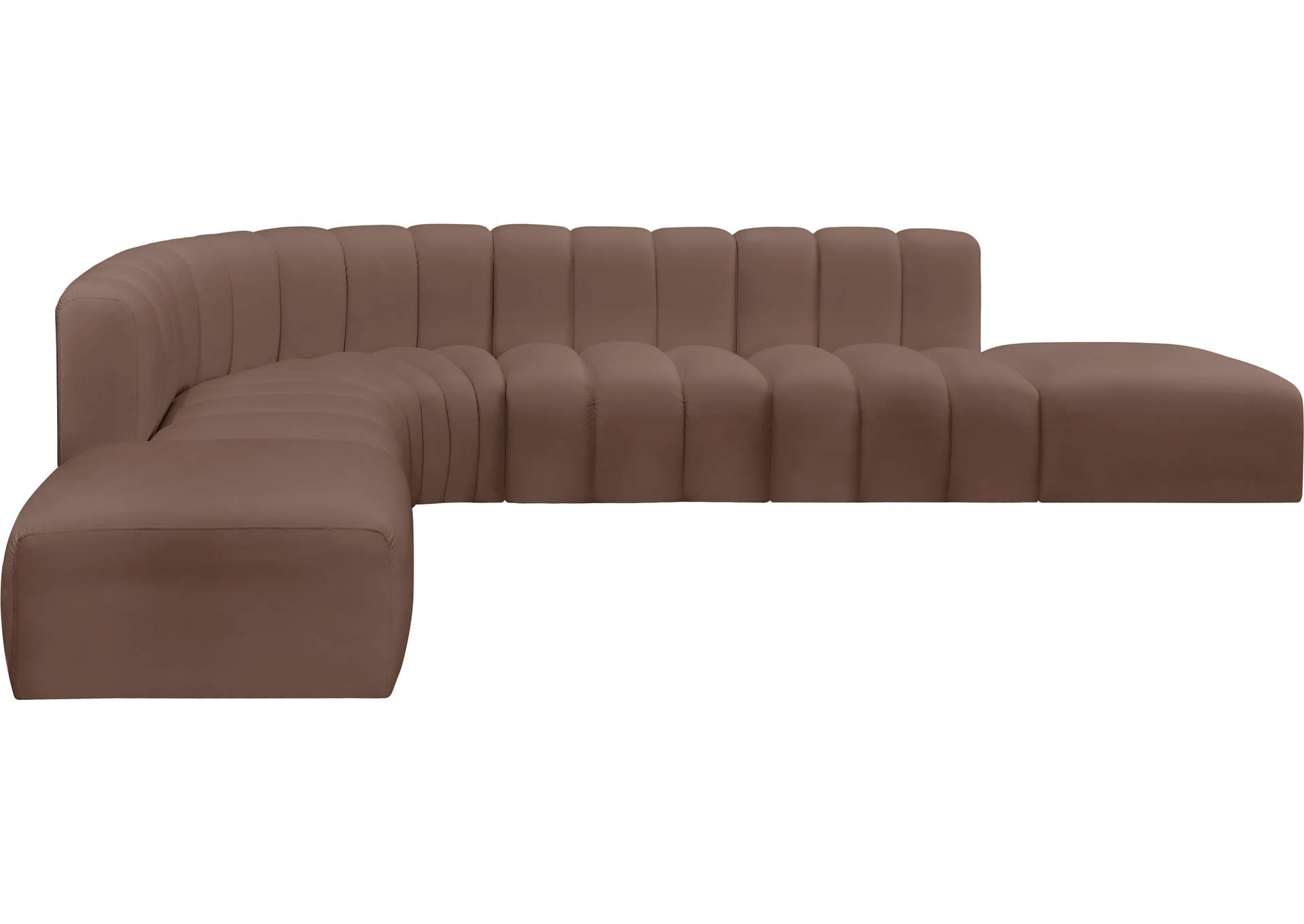 Arc Brown Vegan Leather Modular Sofa image 5