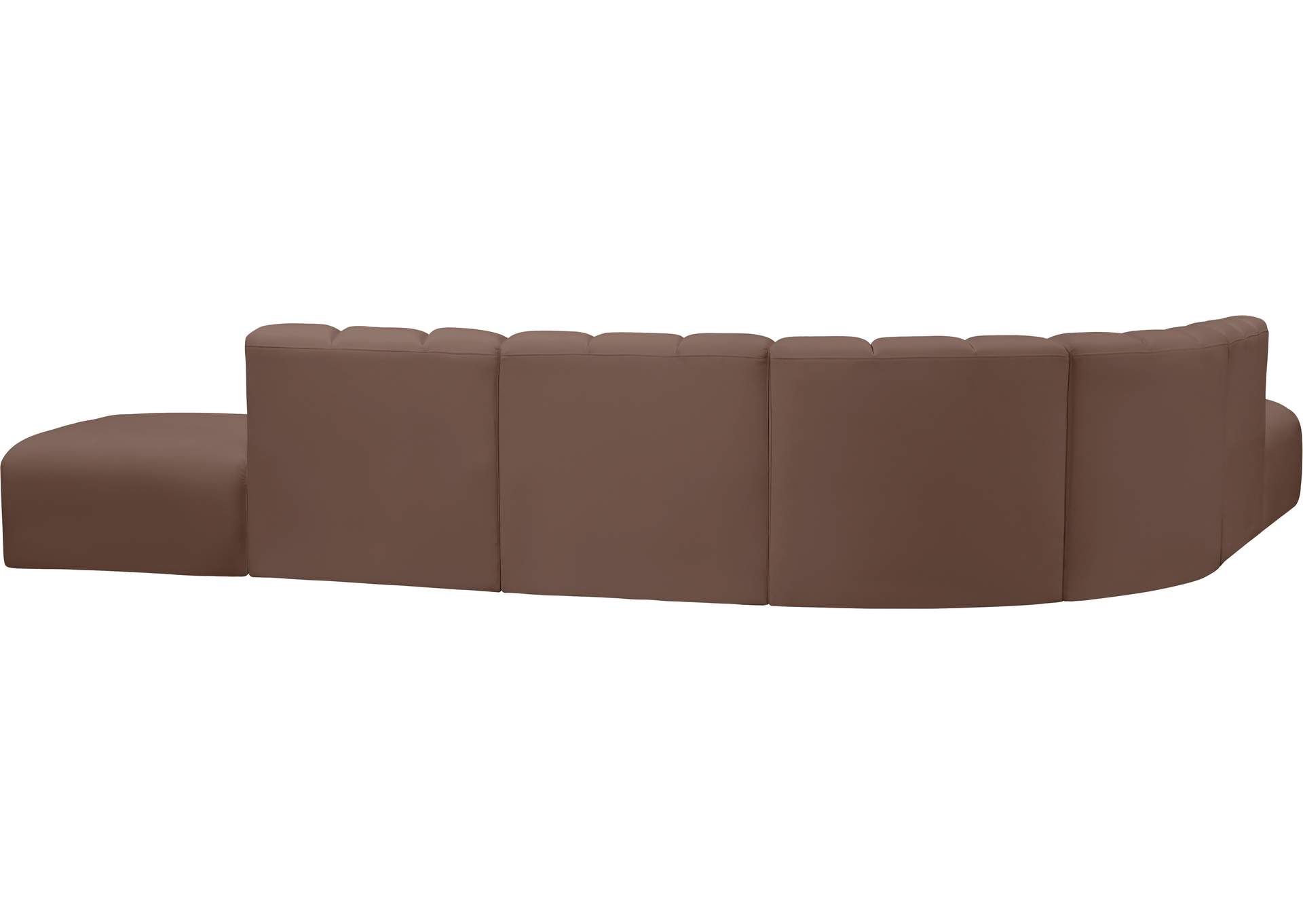 Arc Brown Vegan Leather Modular Sofa image 6