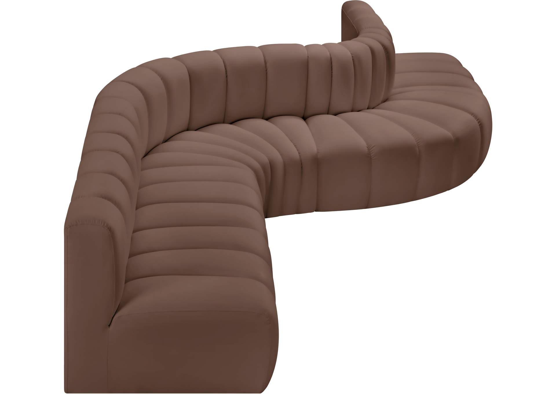 Arc Brown Vegan Leather Modular Sofa image 7