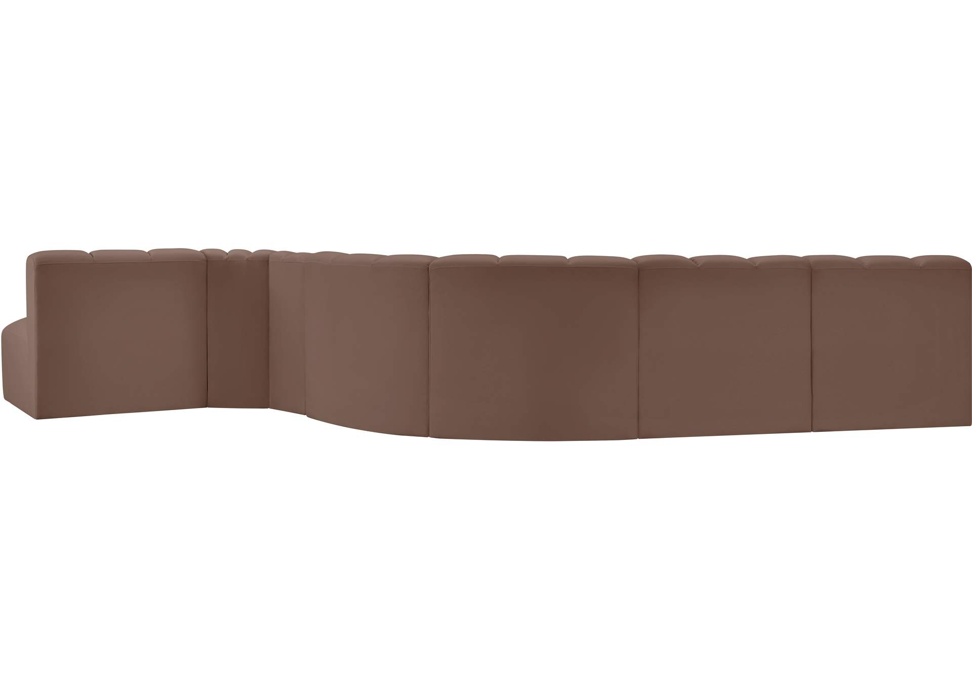 Arc Brown Vegan Leather Modular Sofa image 8