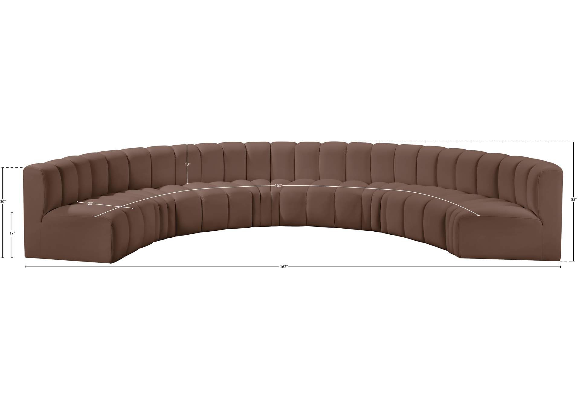 Arc Brown Vegan Leather Modular Sofa image 12