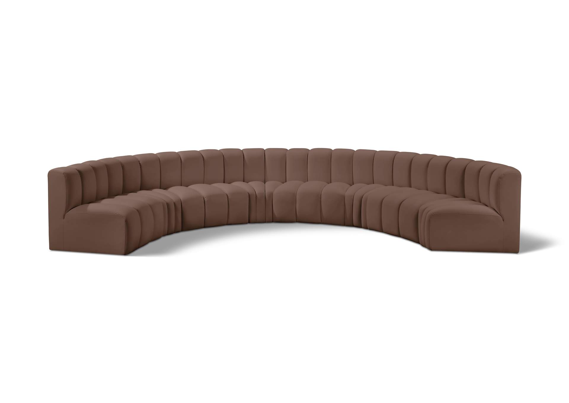 Arc Brown Vegan Leather Modular Sofa image 1