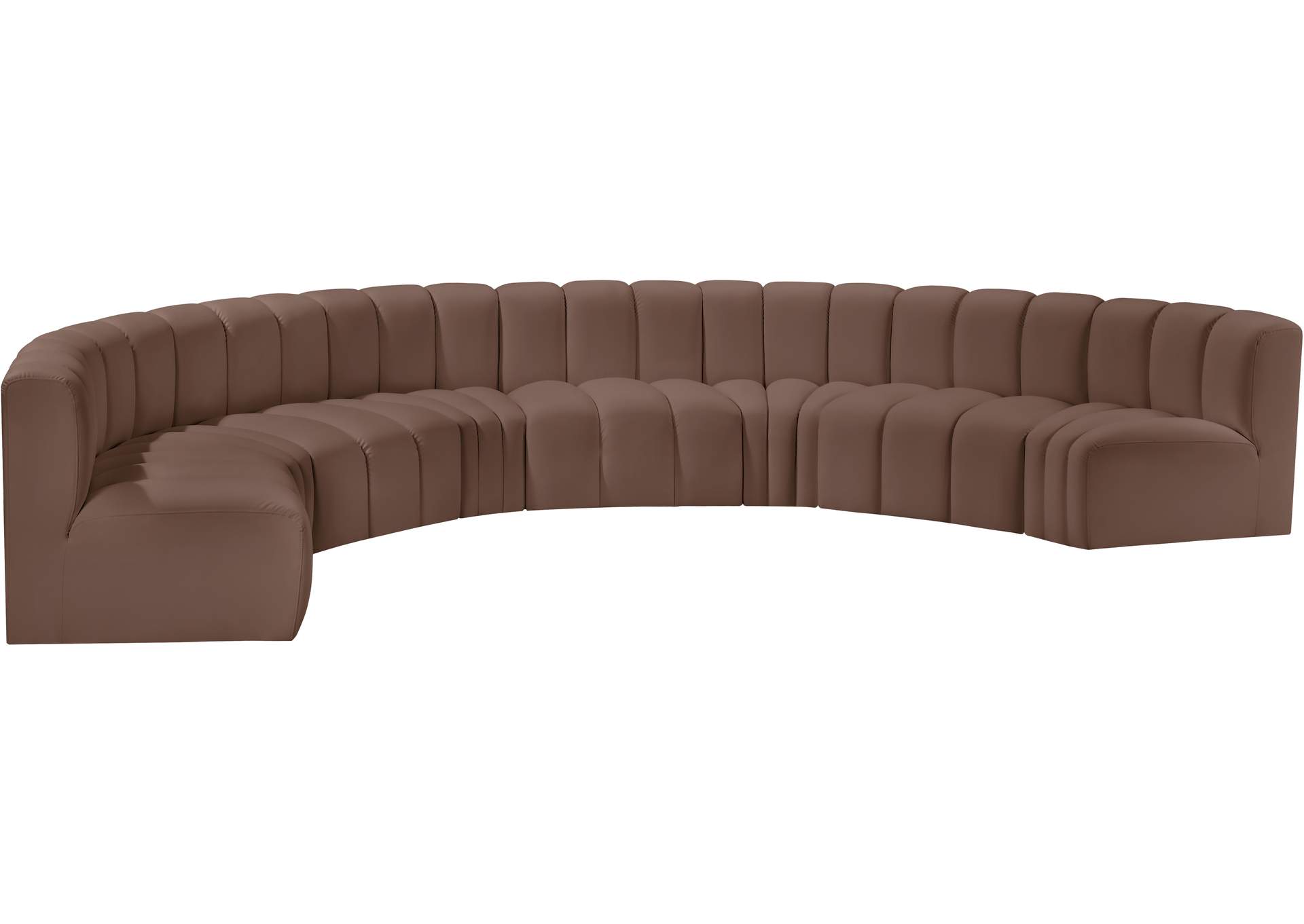 Arc Brown Vegan Leather Modular Sofa image 5