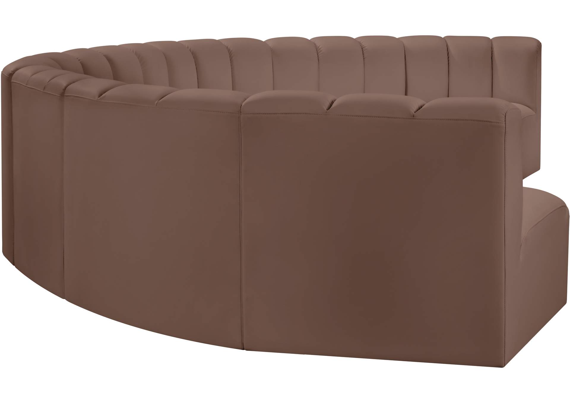 Arc Brown Vegan Leather Modular Sofa image 6