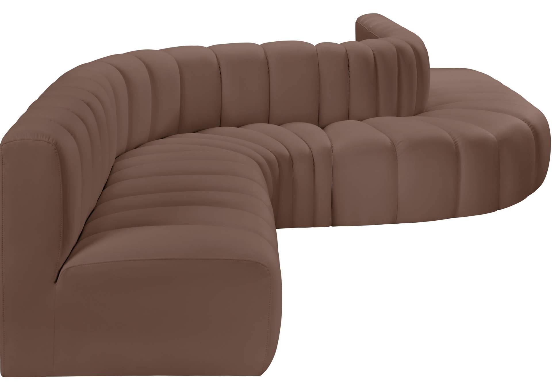 Arc Brown Vegan Leather Modular Sofa image 6