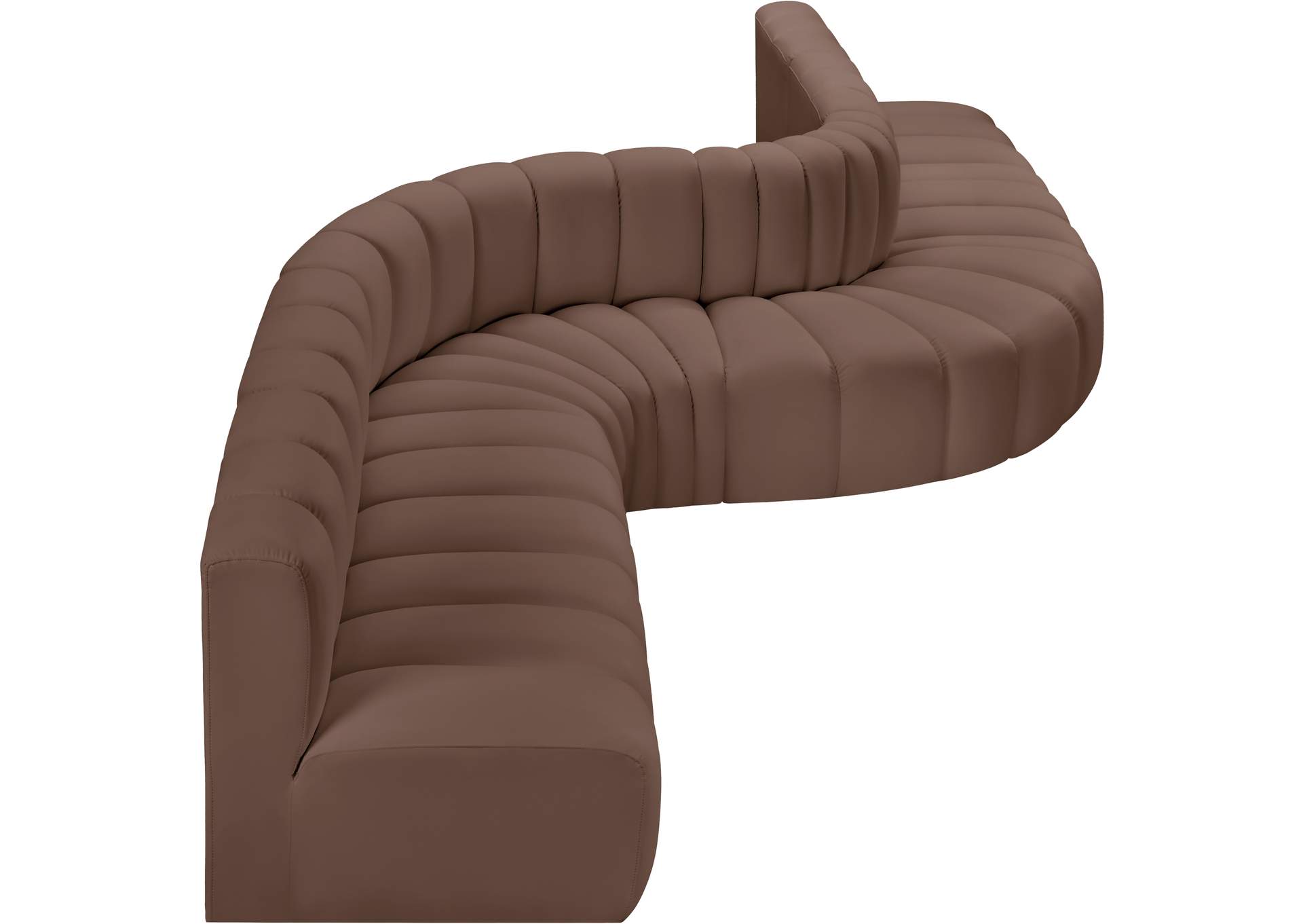 Arc Brown Vegan Leather Modular Sofa image 7