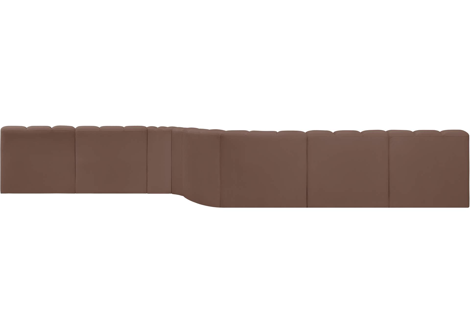 Arc Brown Vegan Leather Modular Sofa image 9