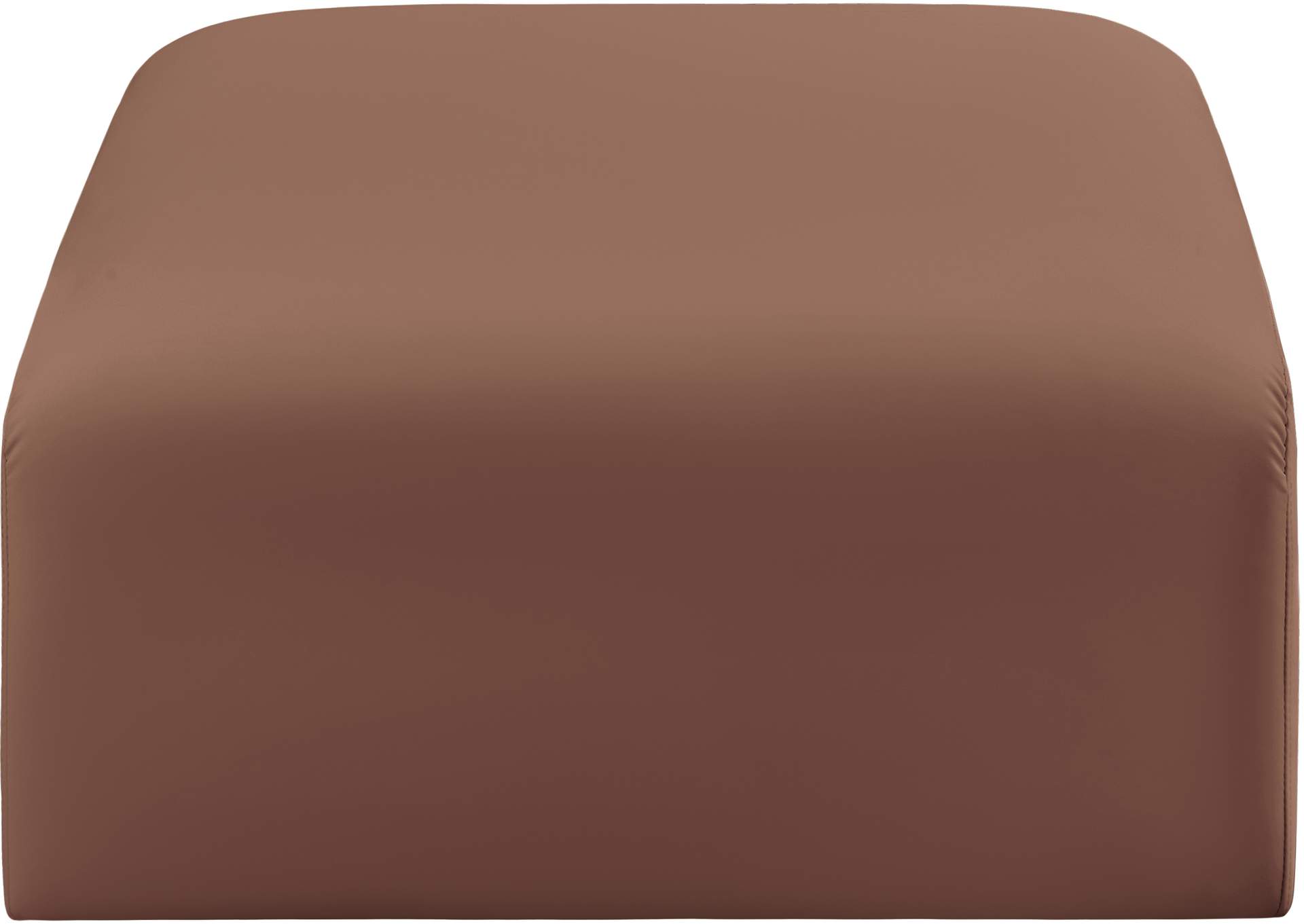 Arc Cognac Vegan Leather Ottoman