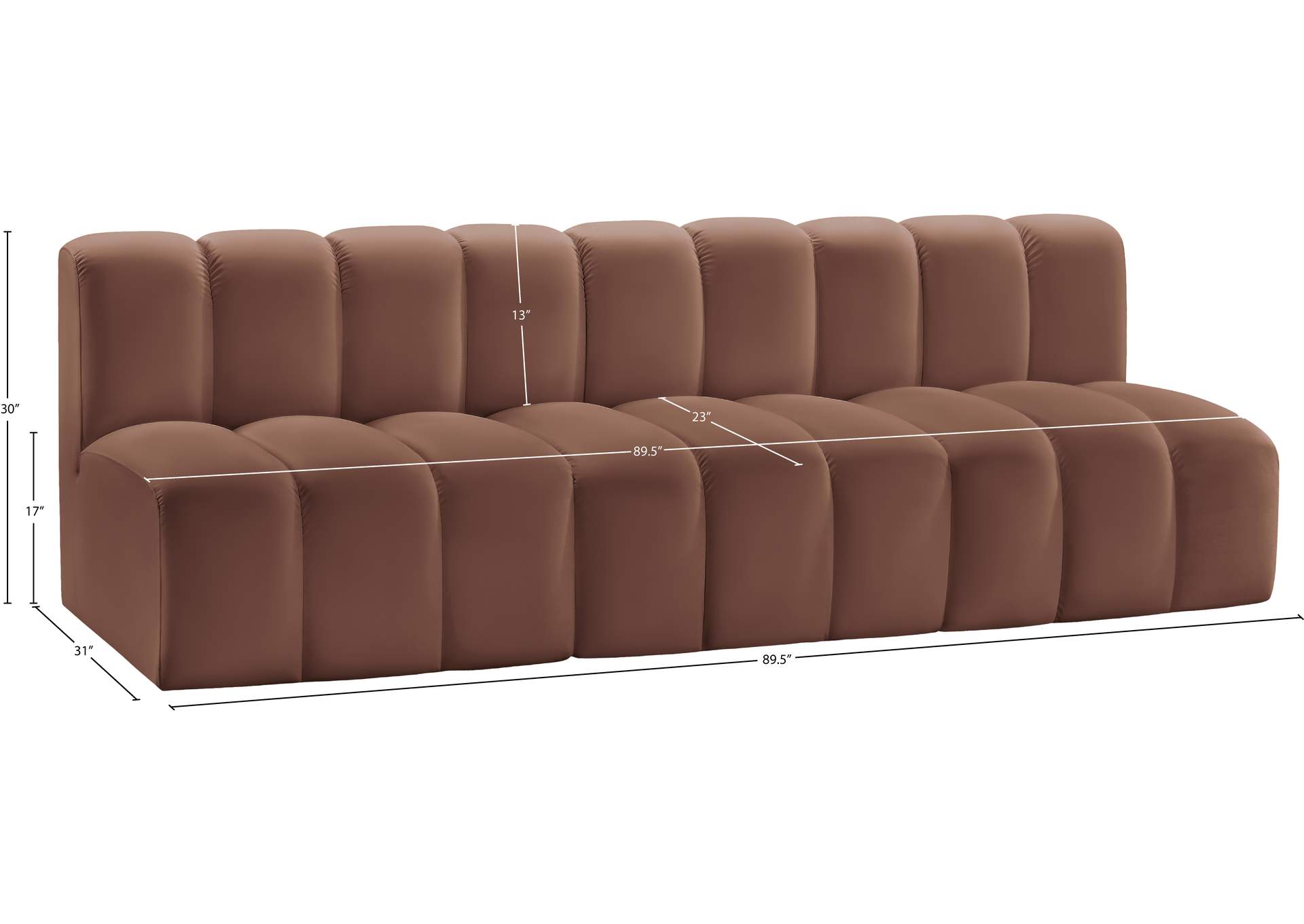 Arc Cognac Vegan Leather Modular Sofa image 12