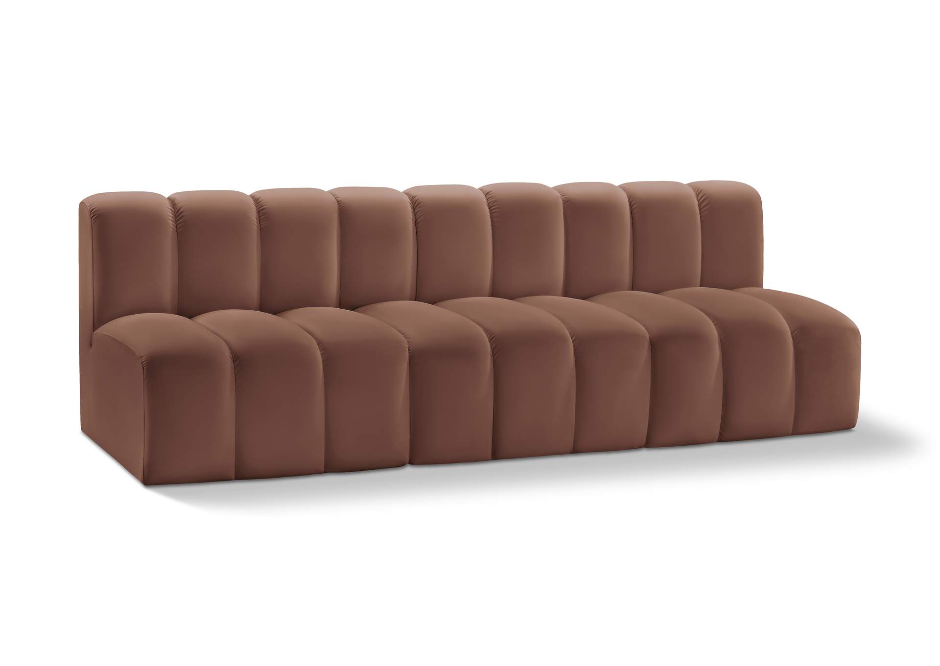 Arc Cognac Vegan Leather Modular Sofa image 1