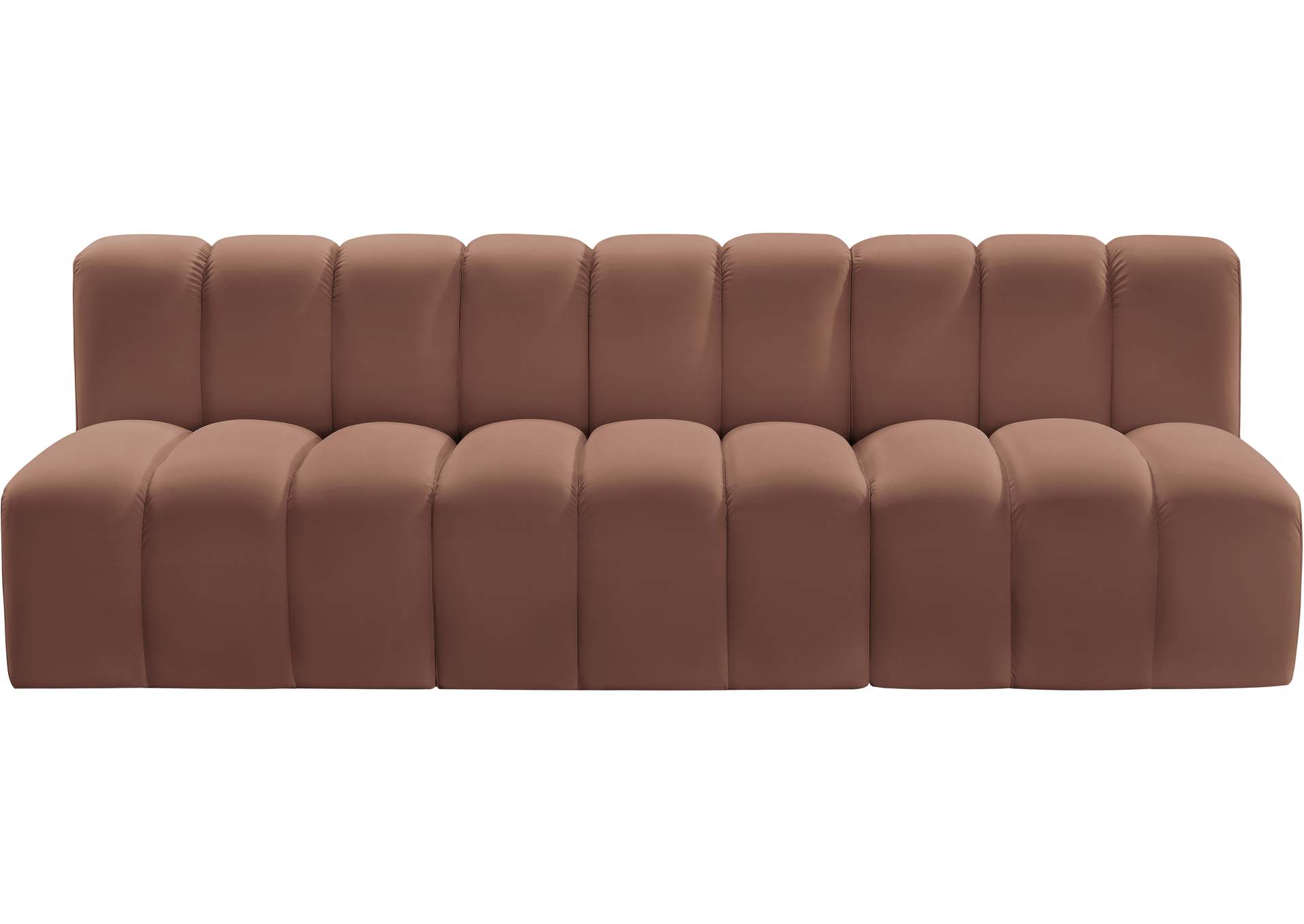 Arc Cognac Vegan Leather Modular Sofa image 4
