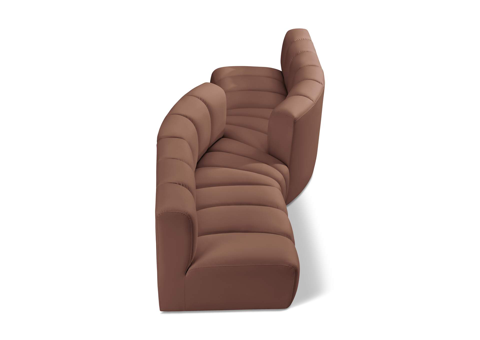 Arc Cognac Vegan Leather Modular Sofa image 1