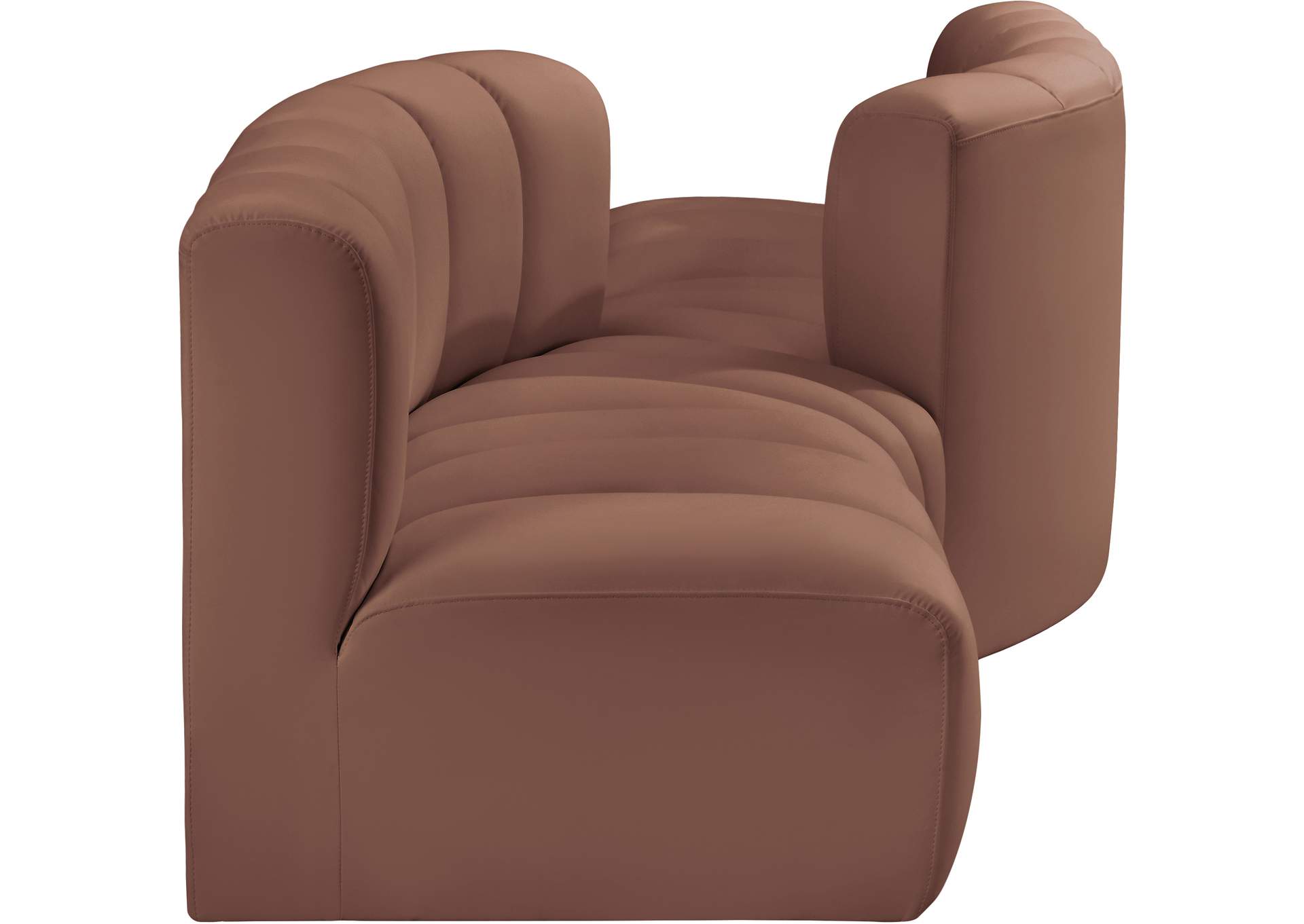 Arc Cognac Vegan Leather Modular Sofa image 5