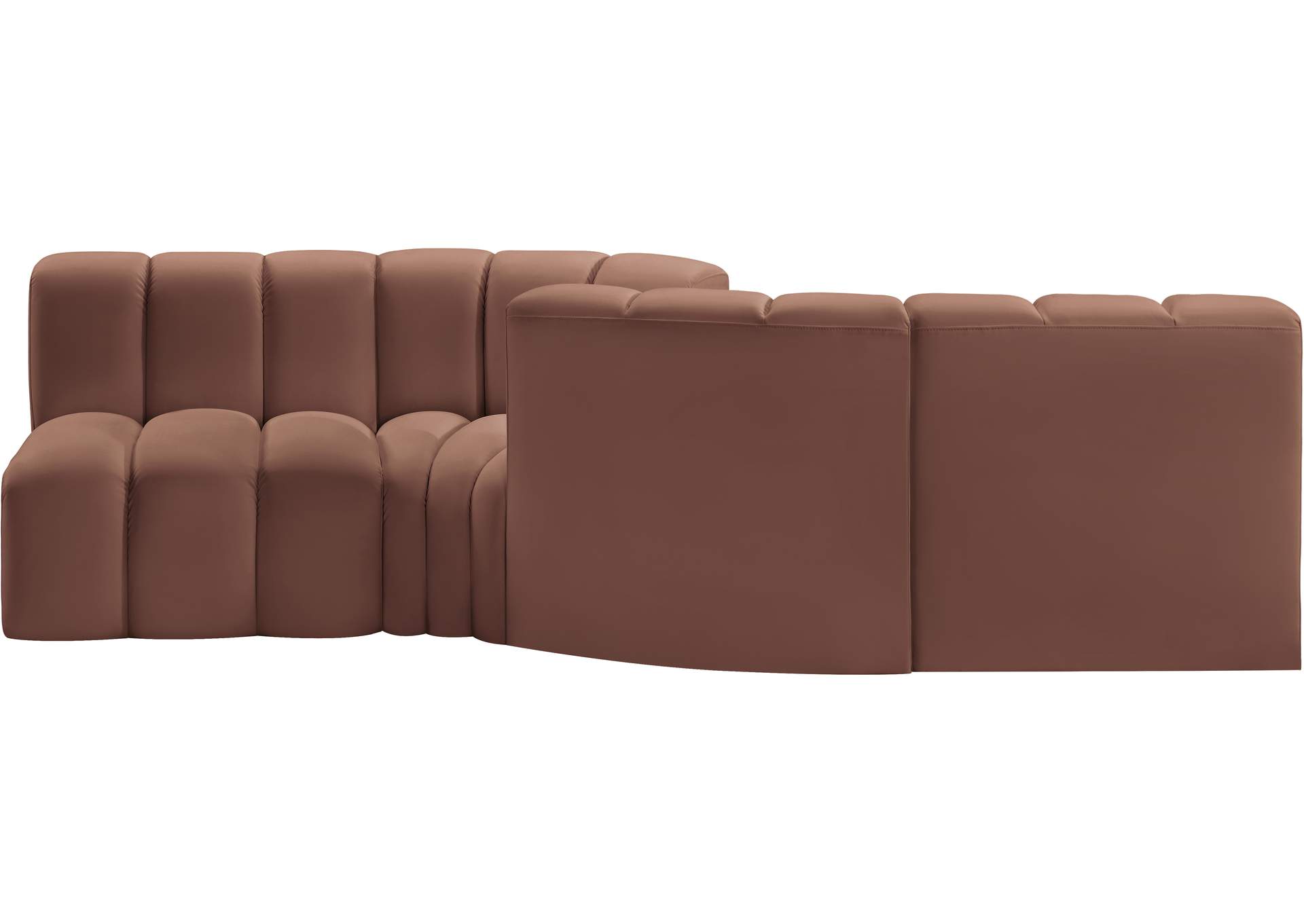 Arc Cognac Vegan Leather Modular Sofa image 6