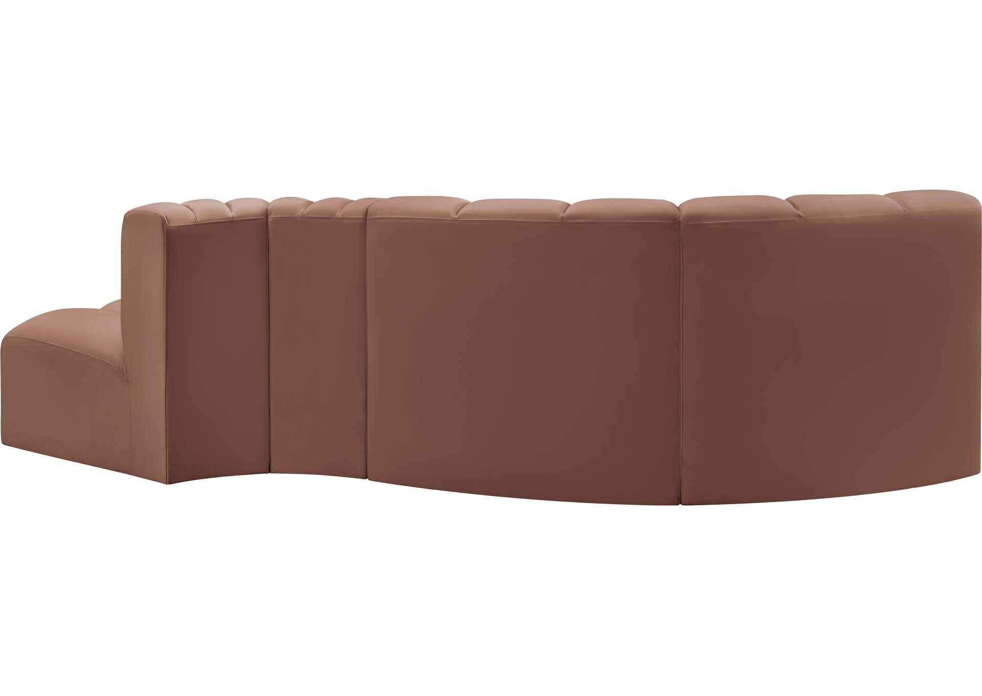 Arc Cognac Vegan Leather Modular Sofa image 6