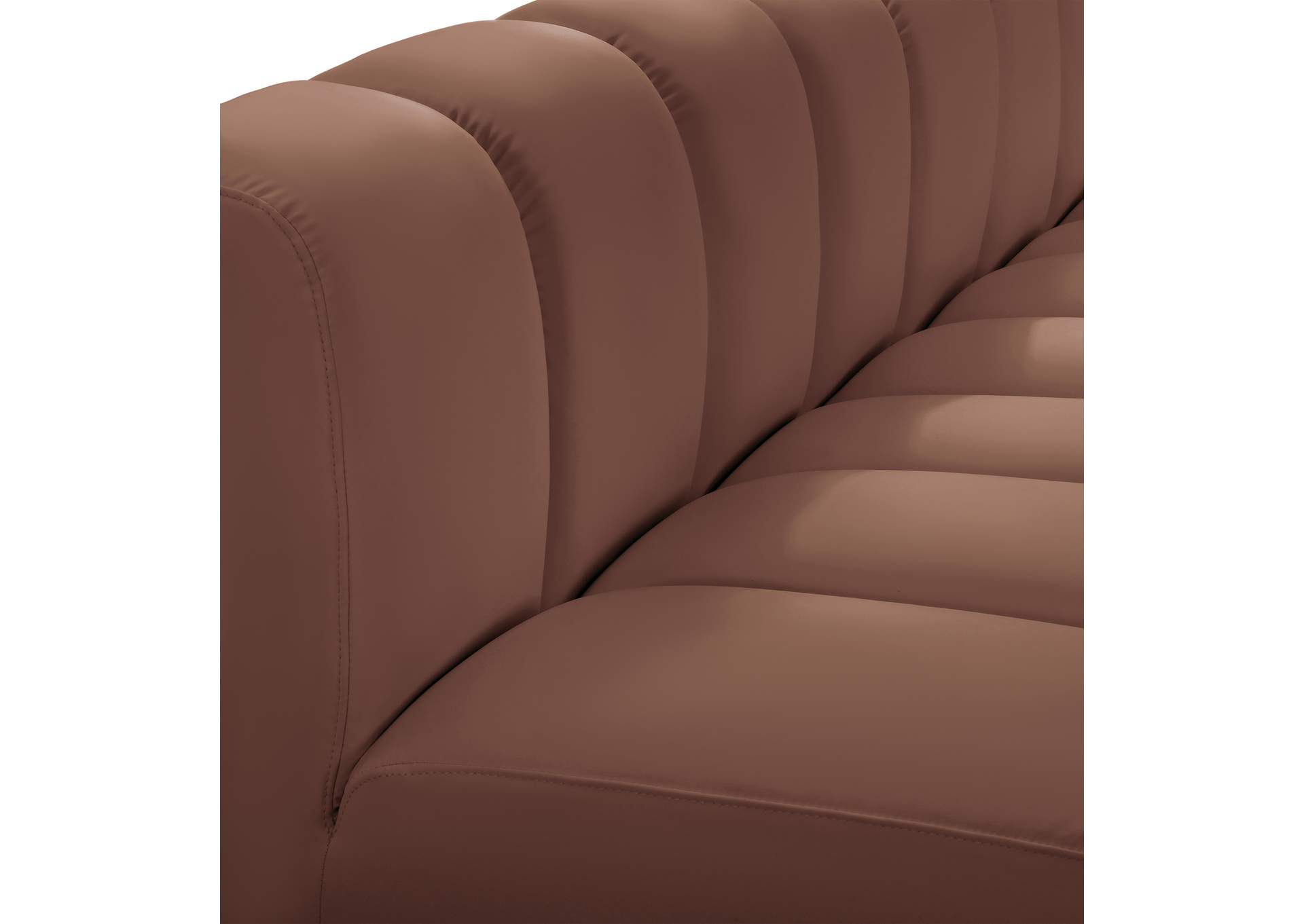 Arc Cognac Vegan Leather Modular Sofa