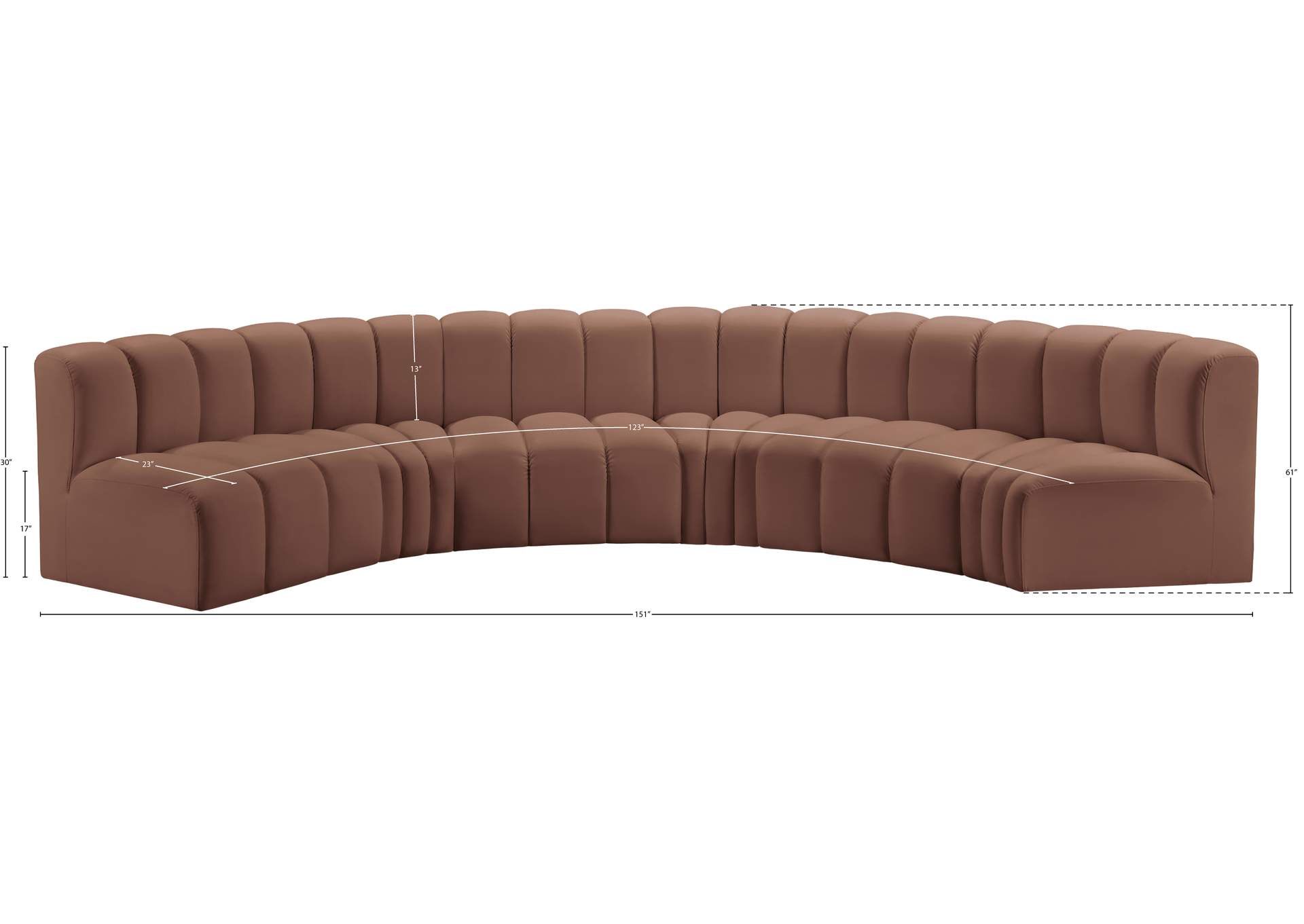 Arc Cognac Vegan Leather Modular Sofa image 12