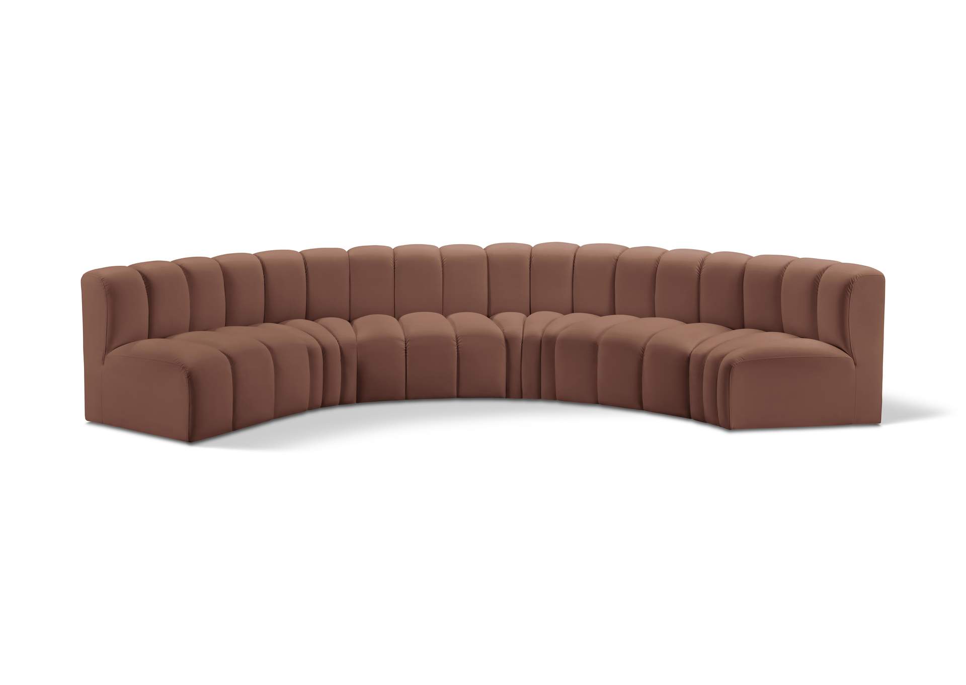 Arc Cognac Vegan Leather Modular Sofa image 1