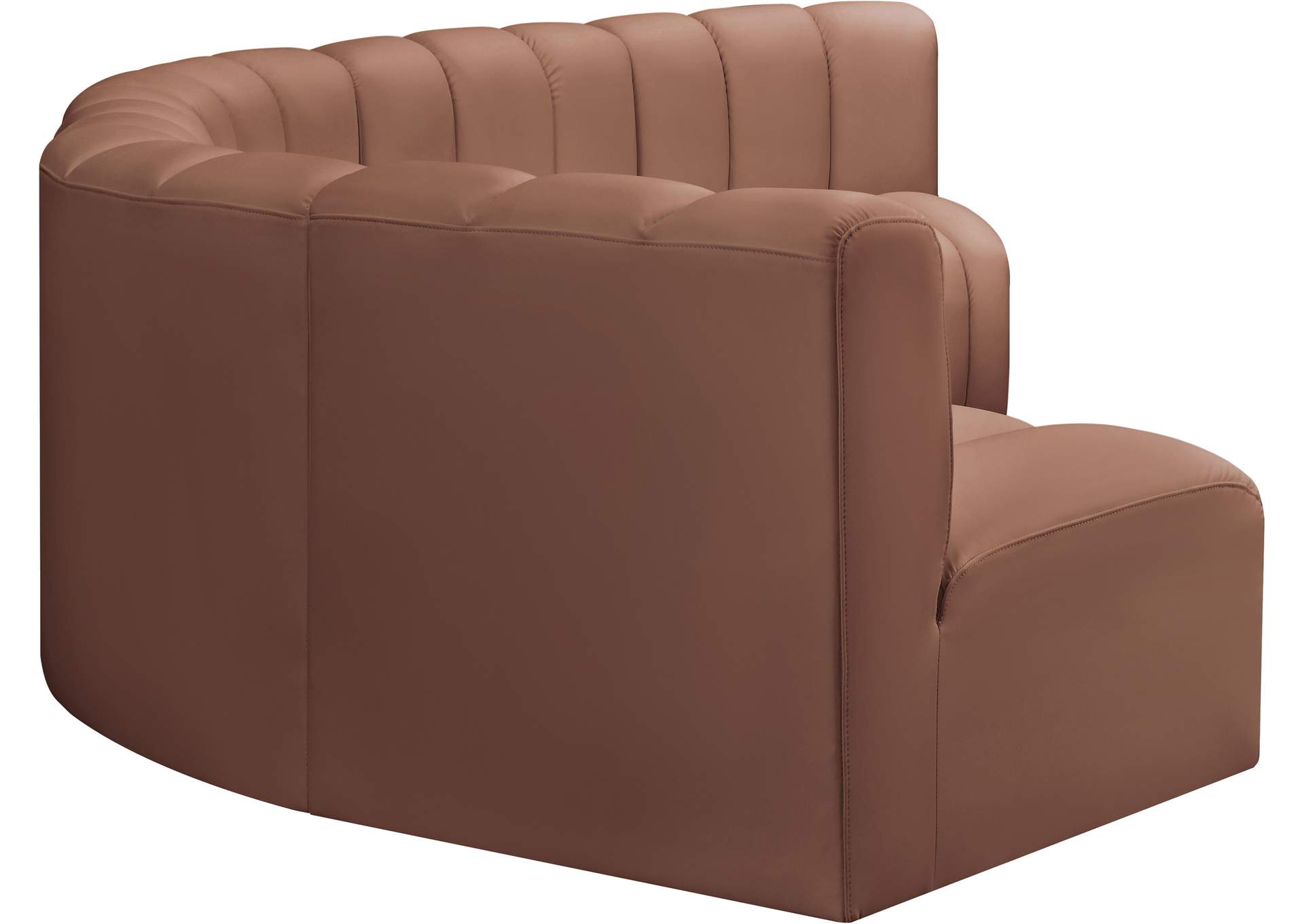 Arc Cognac Vegan Leather Modular Sofa image 6