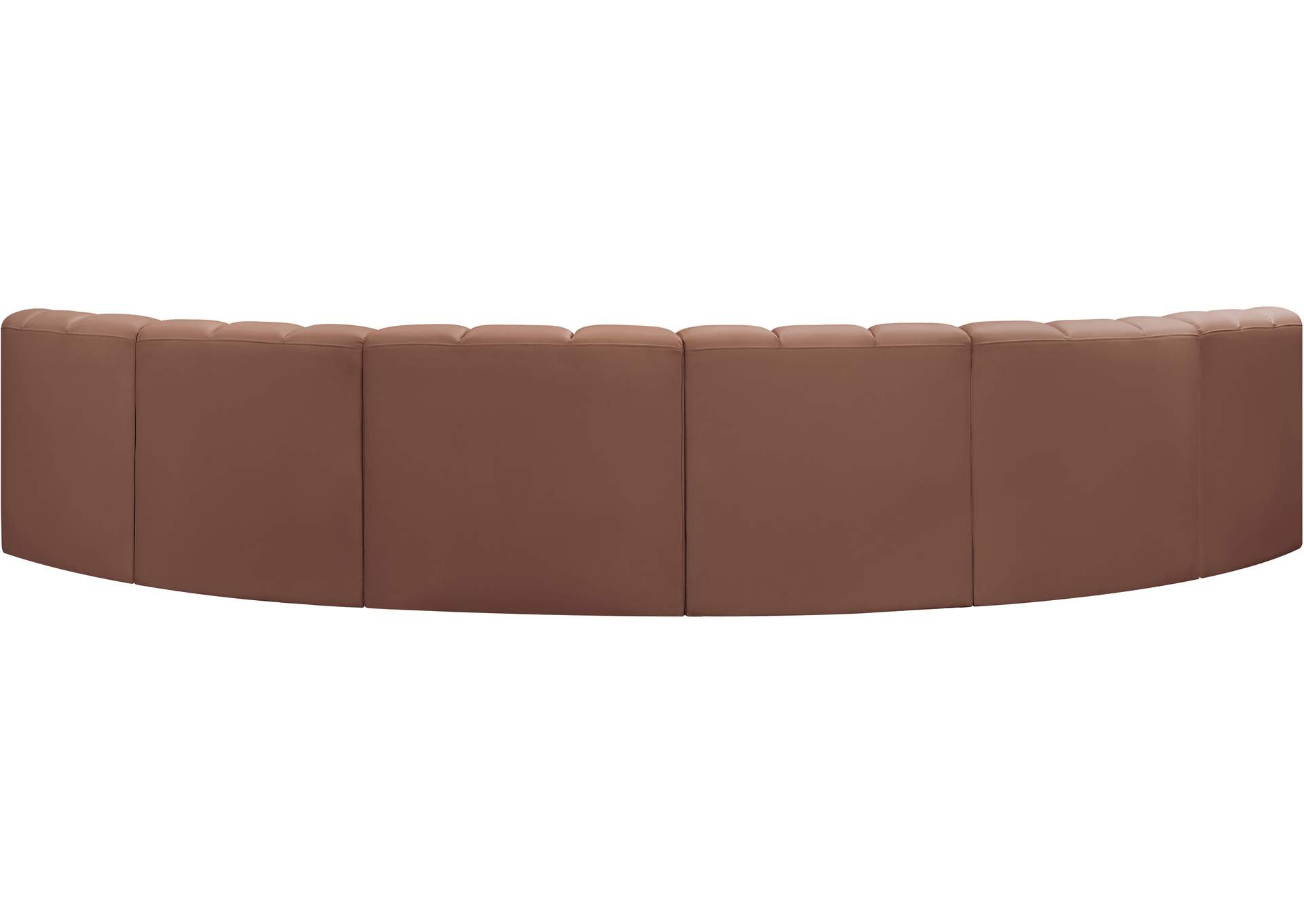 Arc Cognac Vegan Leather Modular Sofa image 7