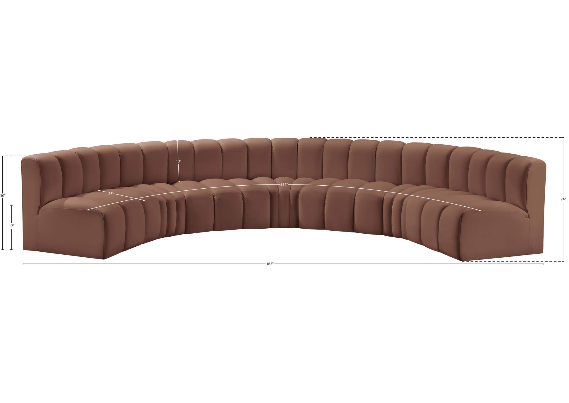 Arc Cognac Vegan Leather Modular Sofa image 12