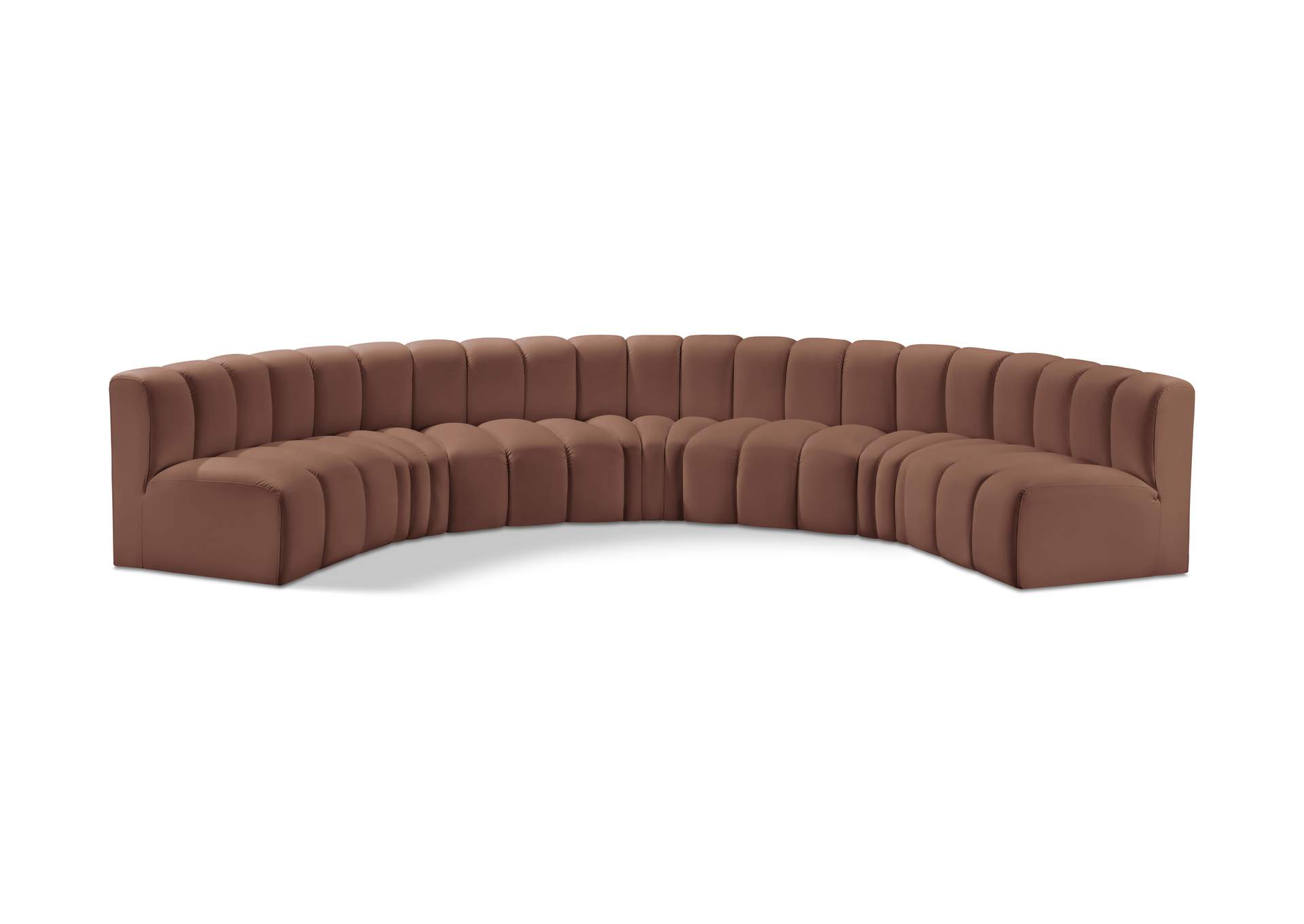 Arc Cognac Vegan Leather Modular Sofa image 1