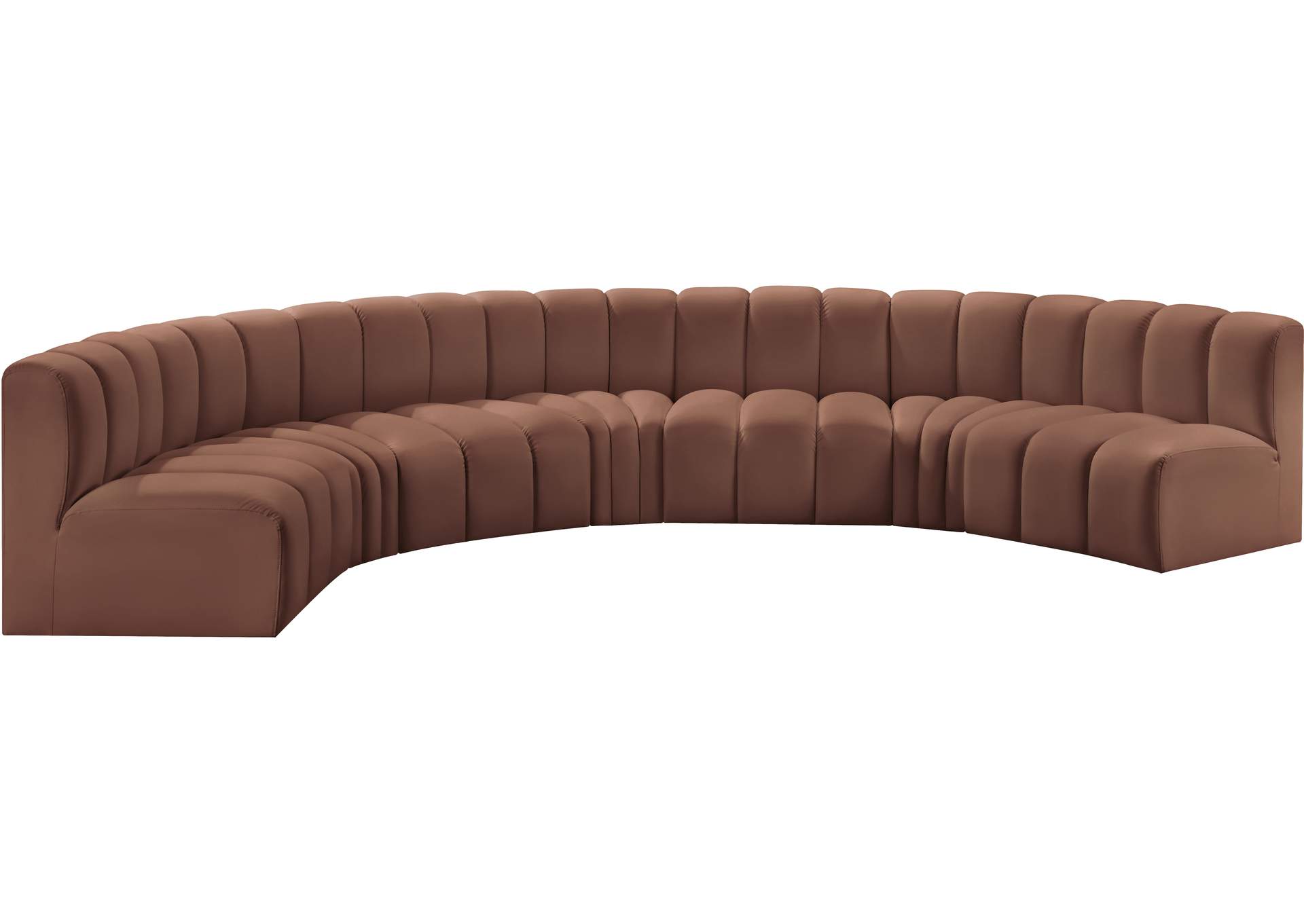 Arc Cognac Vegan Leather Modular Sofa image 5