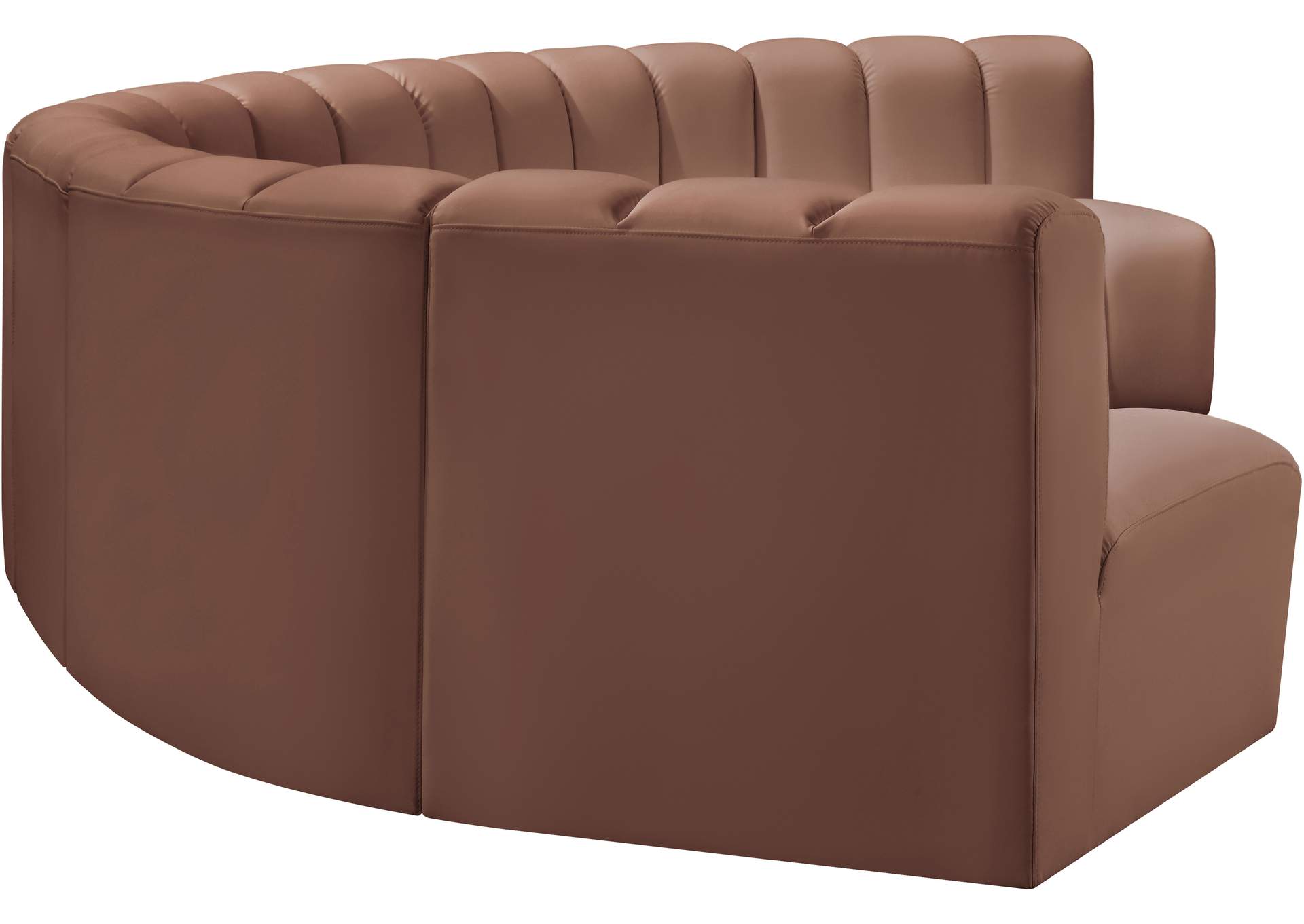 Arc Cognac Vegan Leather Modular Sofa image 6